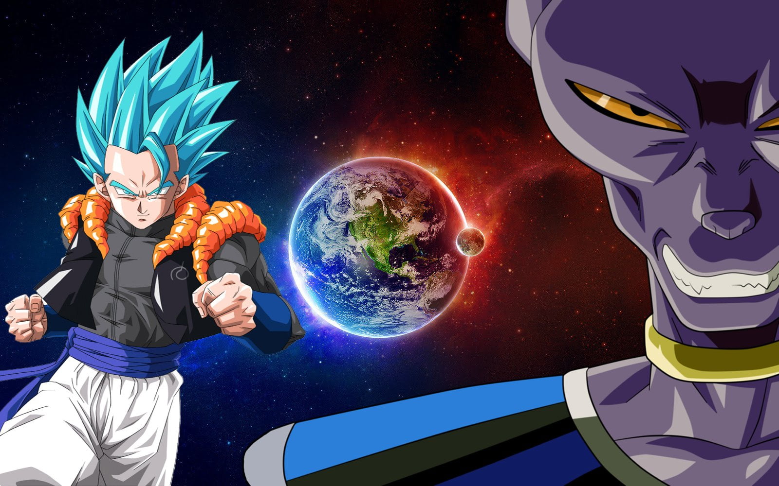 space, night, art and craft, Dragon Ball Super, 720P, beerus, lifestyles, beauty in nature, Dragon Ball, men, real people, front view, three quarter length, HD Wallpaper