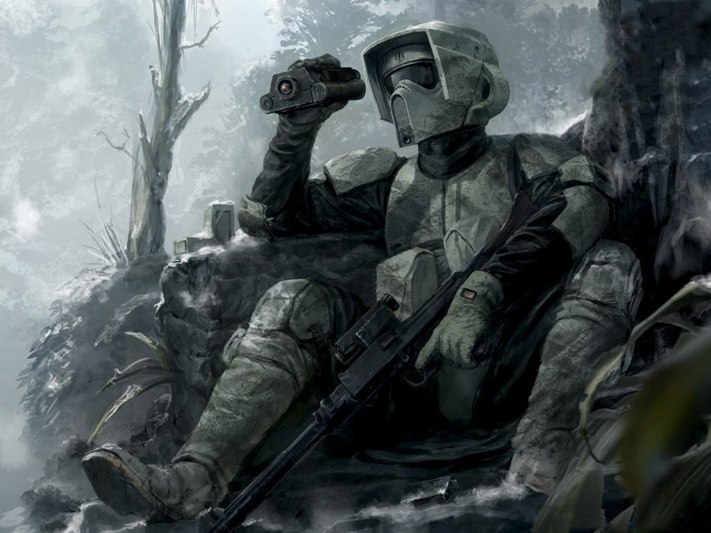 clothing, weapon, gun, holding, Star Wars, government, waist up, two people, men, nature, protection, water, rifle, security, binoculars, occupation, soldier, HD Wallpaper