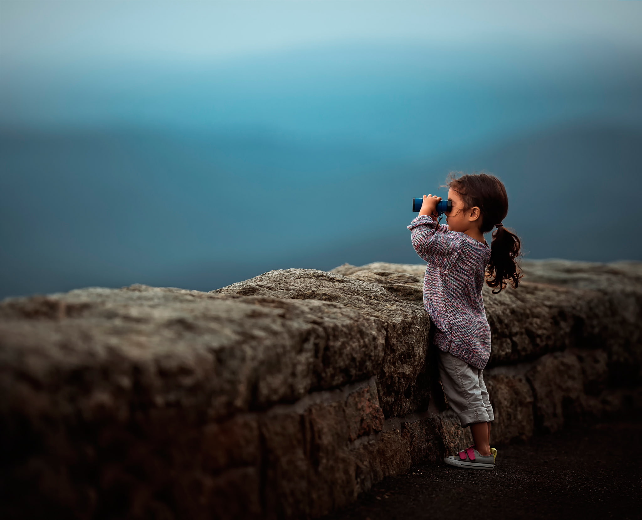 1080P, bokeh, binoculars, Faraway, girl, HD Wallpaper