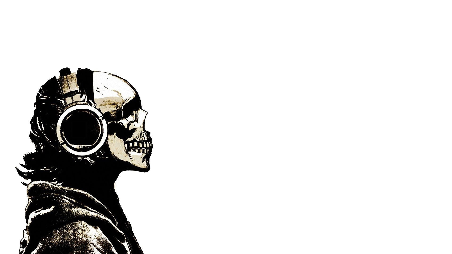 people, representation, skull, art and craft, disguise, mask, 1080P, cut out, sky, monochrome, human face, hoods, binoculars, portrait, copy space, headphones, HD Wallpaper