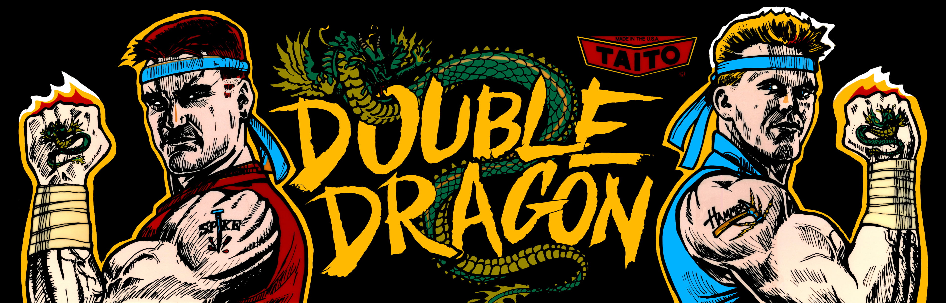4K, video game art, arcade cabinet, arcade marquee, Double Dragon, HD Wallpaper