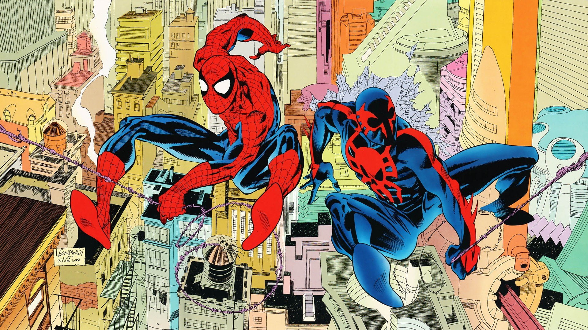 2099, parker, spider man, miguel, 1080P, peter, o 039 hara, comics, HD Wallpaper