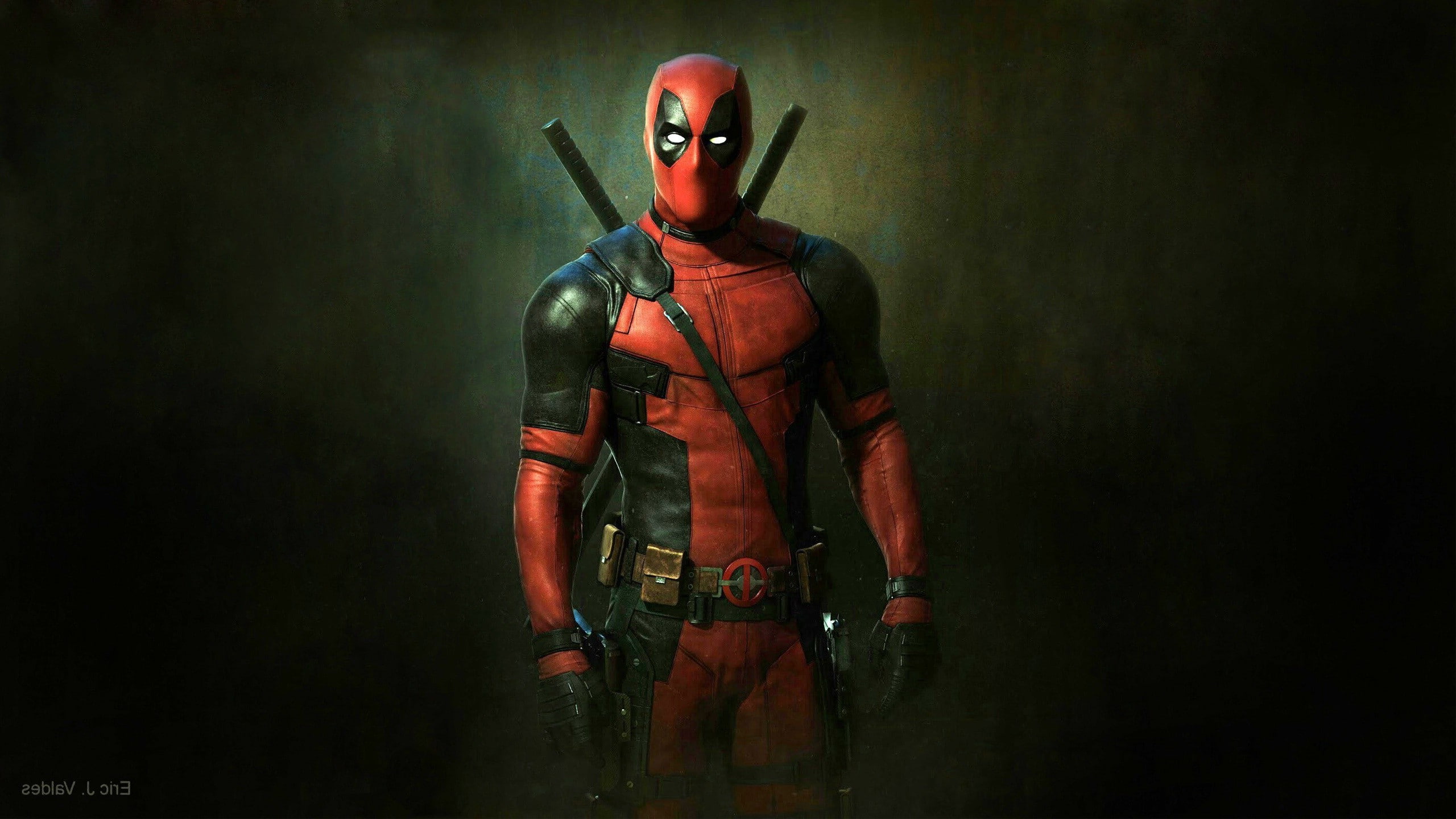 helmet, waist up, standing, military, deadpool wade wilson, dark, indoors, representation, knight - person, armed forces, technology, knife - weapon, suit of armor, HD Wallpaper
