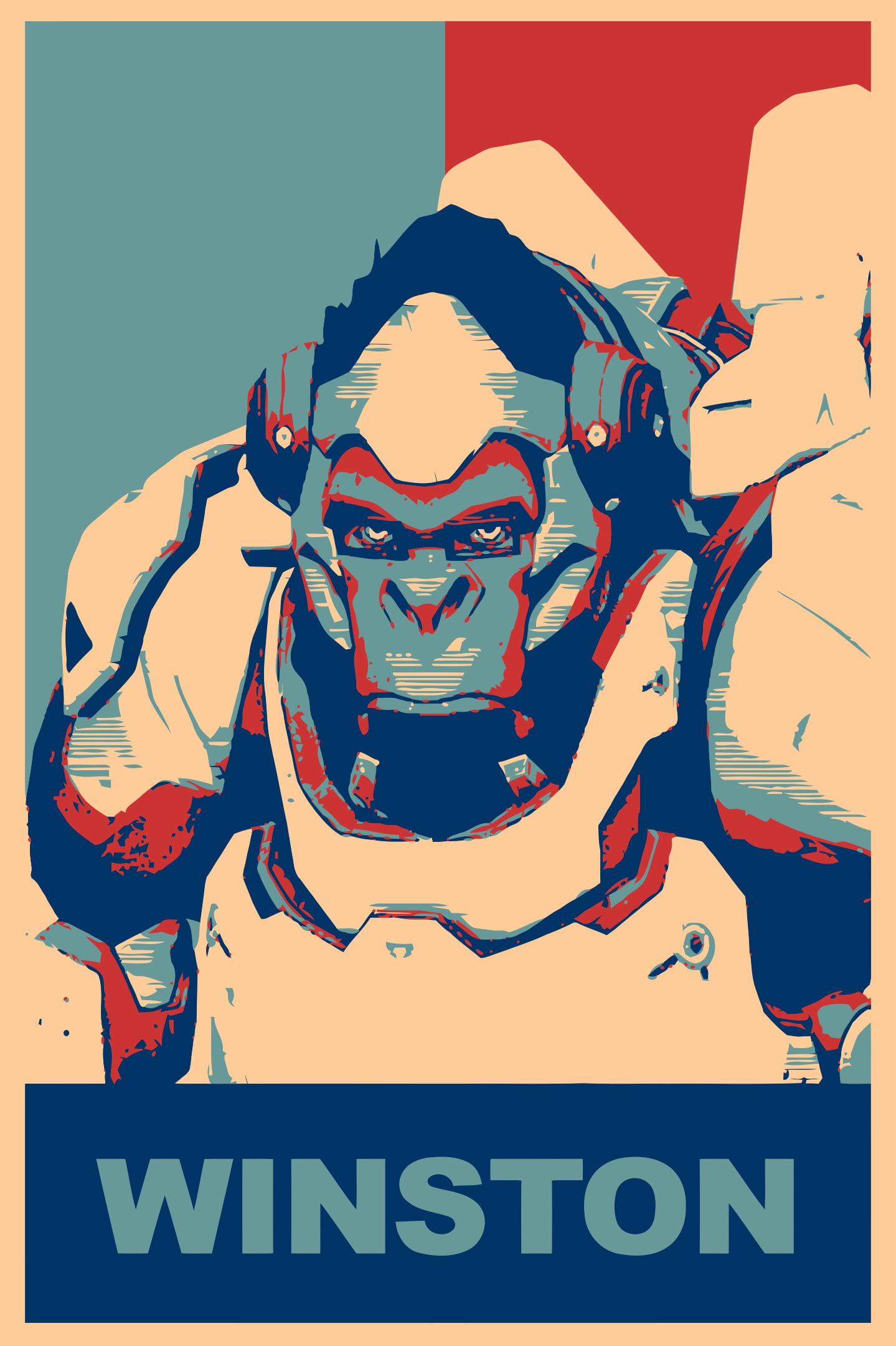propaganda, 1080P, Winston (Overwatch), Overwatch, Gamer, Phone HD Wallpaper