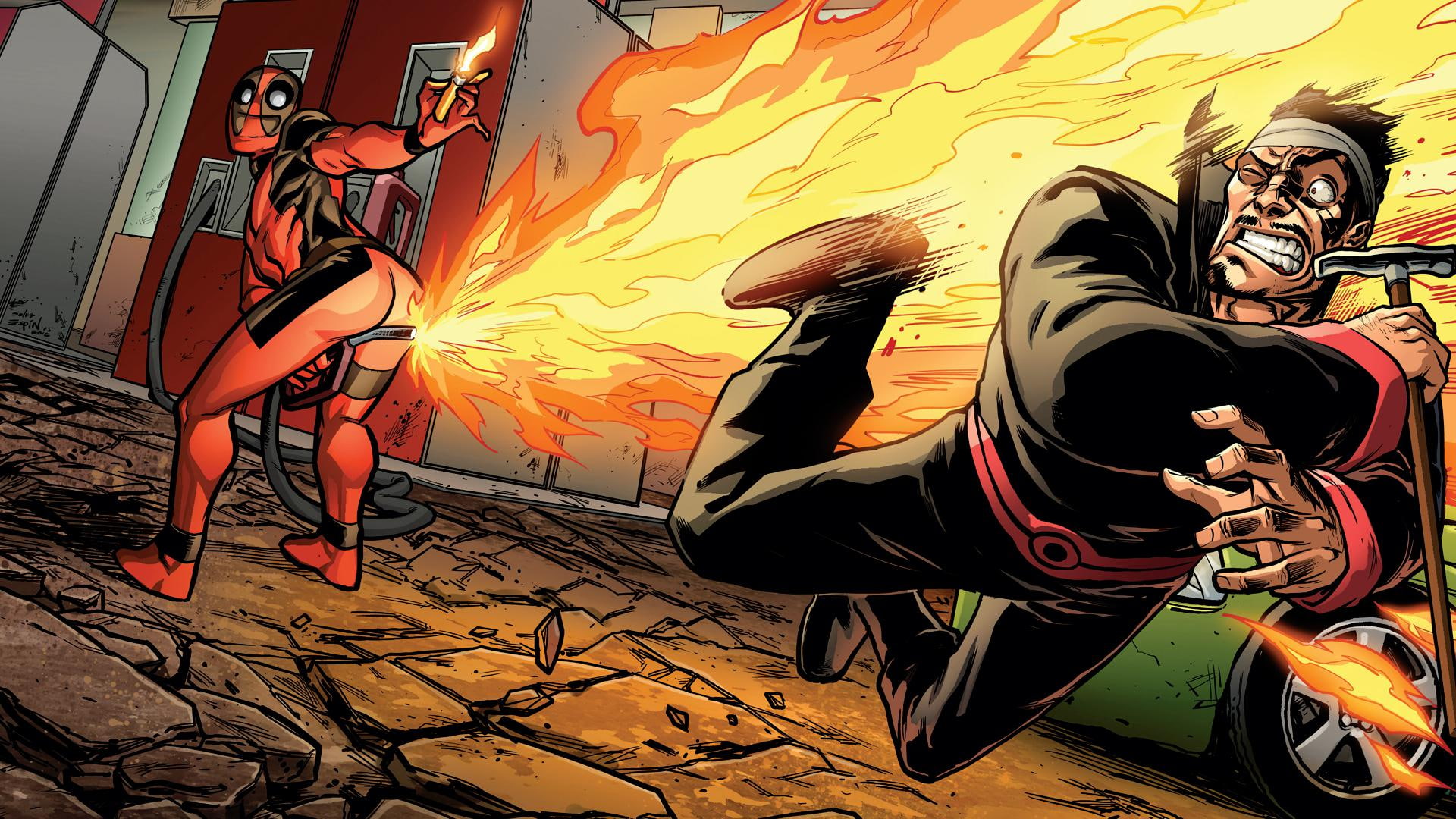 fart, 1080P, comics, android, gas, marvel, deadpool, HD Wallpaper