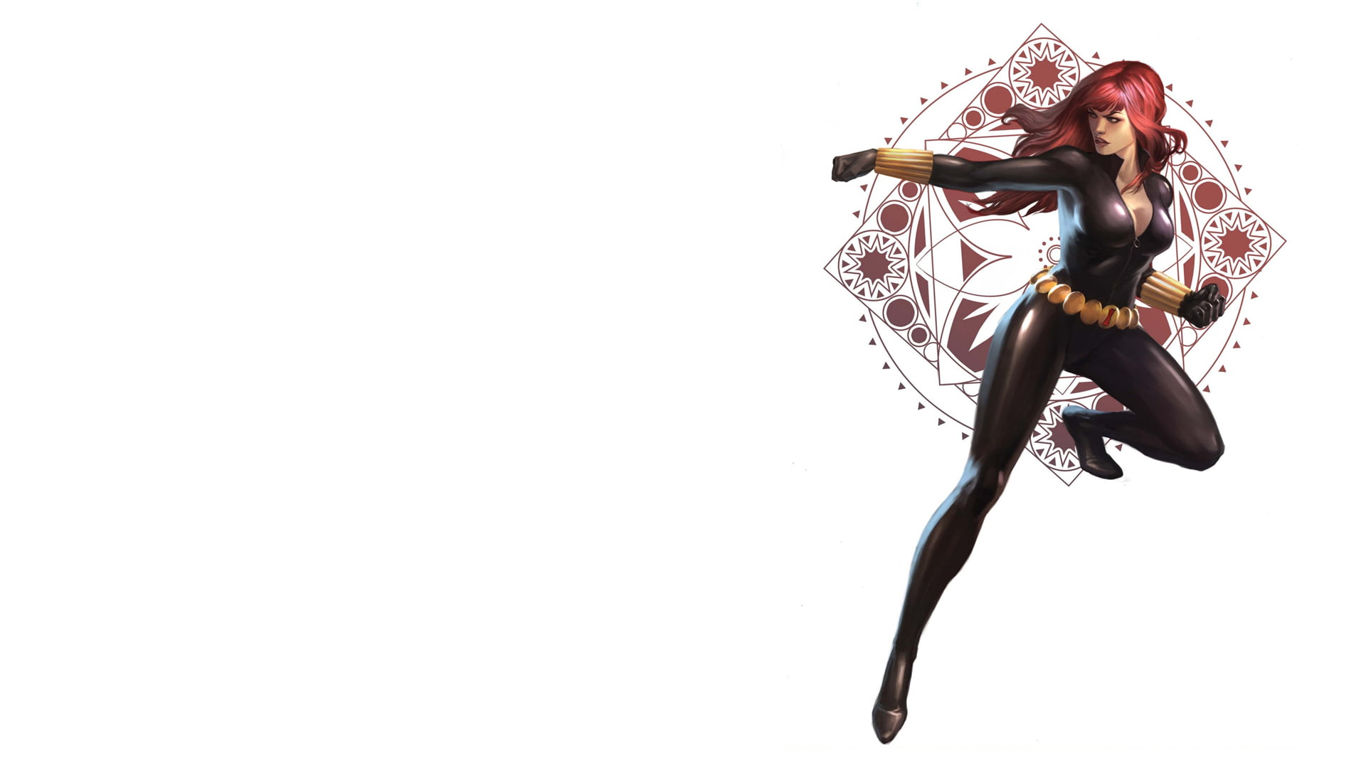 clothing, front view, Marvel Comics, lifestyles, full length, Black Widow, casual clothing, beautiful woman, white background, 1080P, artwork, illustration, HD Wallpaper