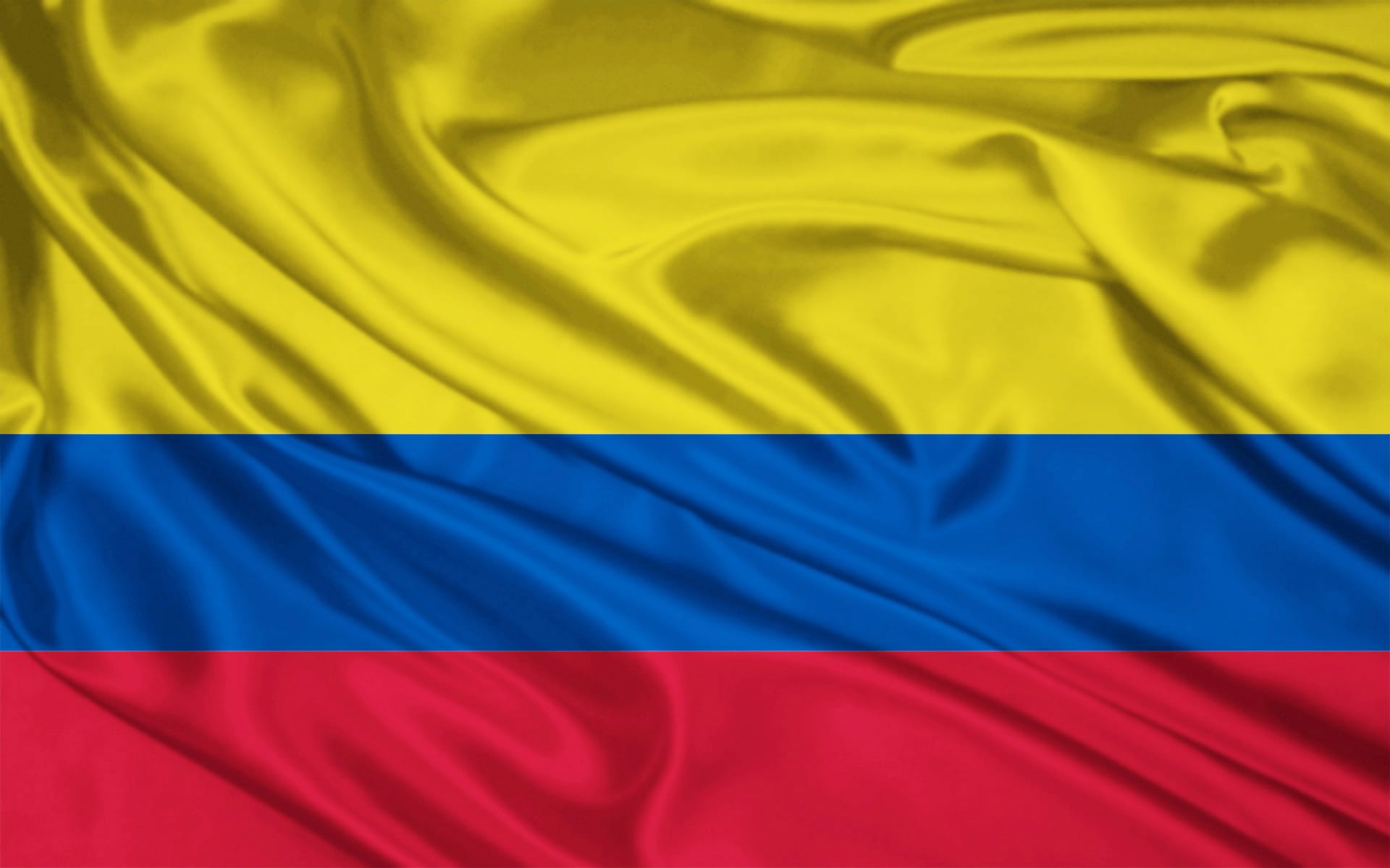 folded, columbian, Colombia, satin, 1080P, material, luxury, full frame, bright, vibrant color, national Flag, yellow, abstract, wave Pattern, rippled, HD Wallpaper