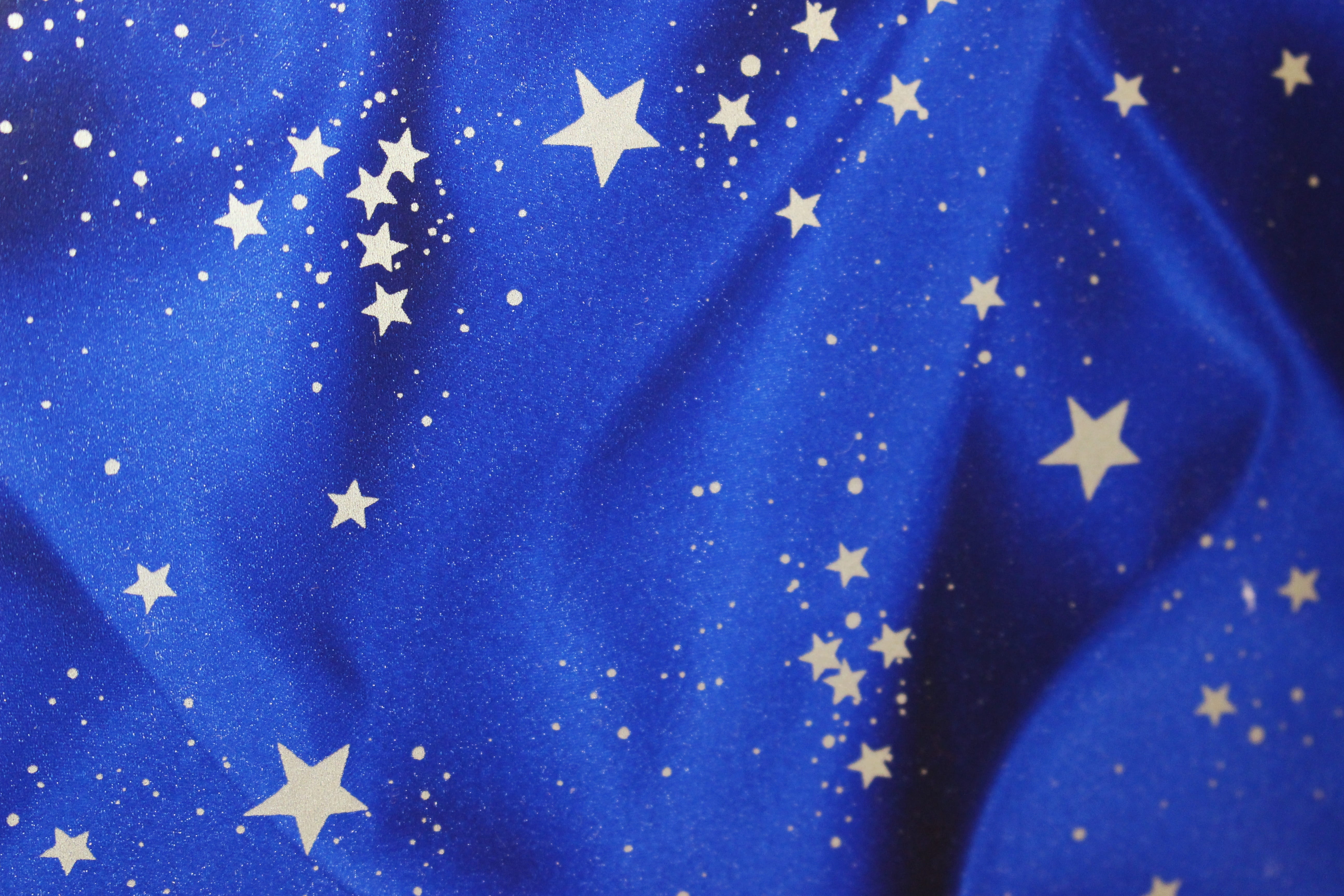 star - space, floral pattern, geometric shape, celebration, blue fabric, symbol, close-up, backgrounds, star shape, indoors, national Flag, the substance, HD Wallpaper