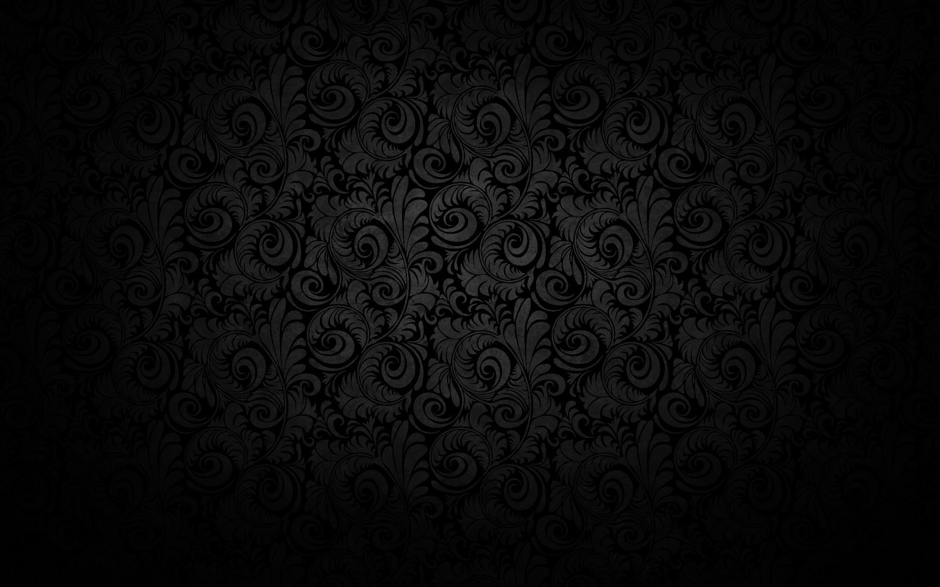 1080P, pattern, floral, dark background, HD Wallpaper