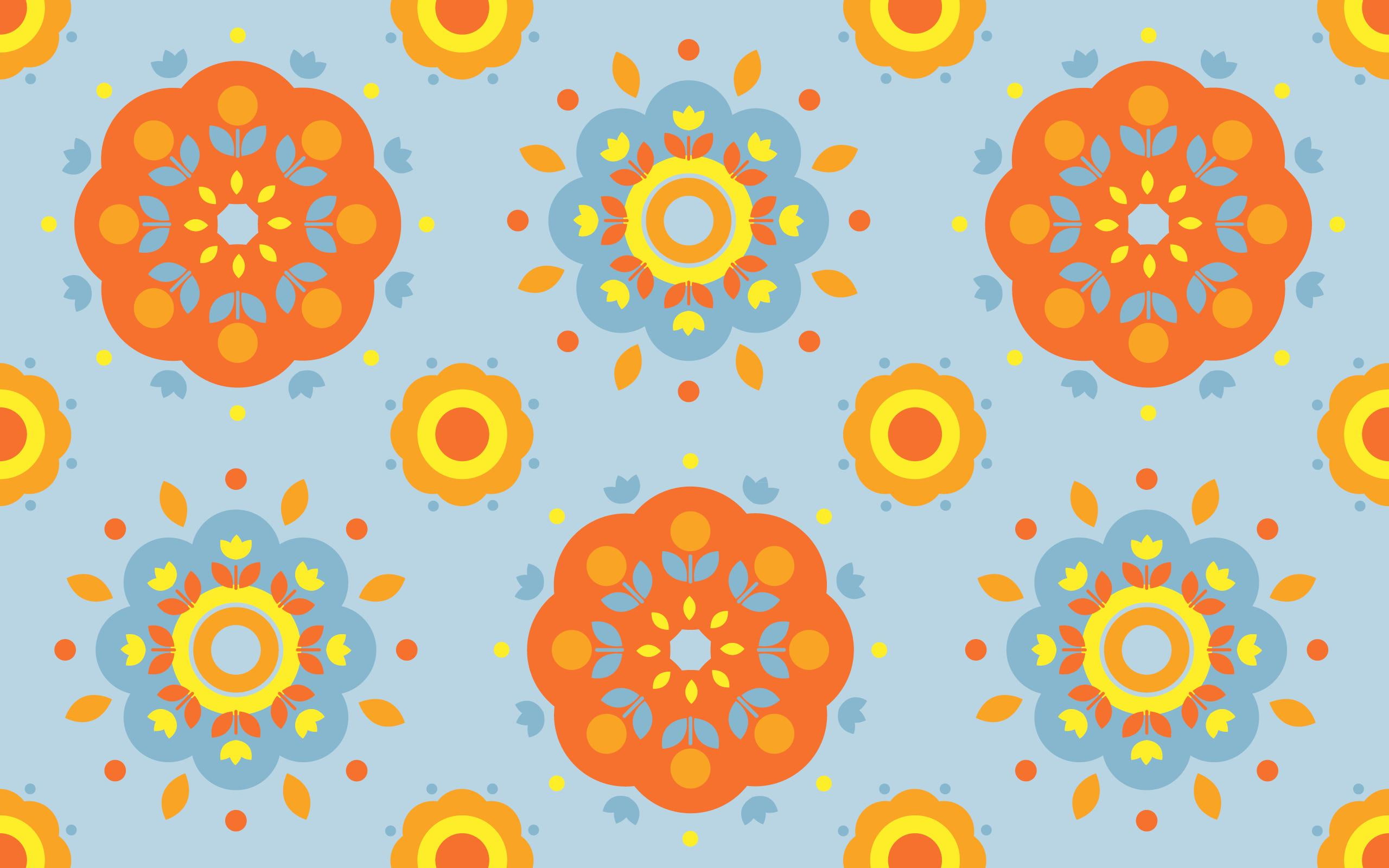 floral, 2K, colorful, pattern, HD Wallpaper