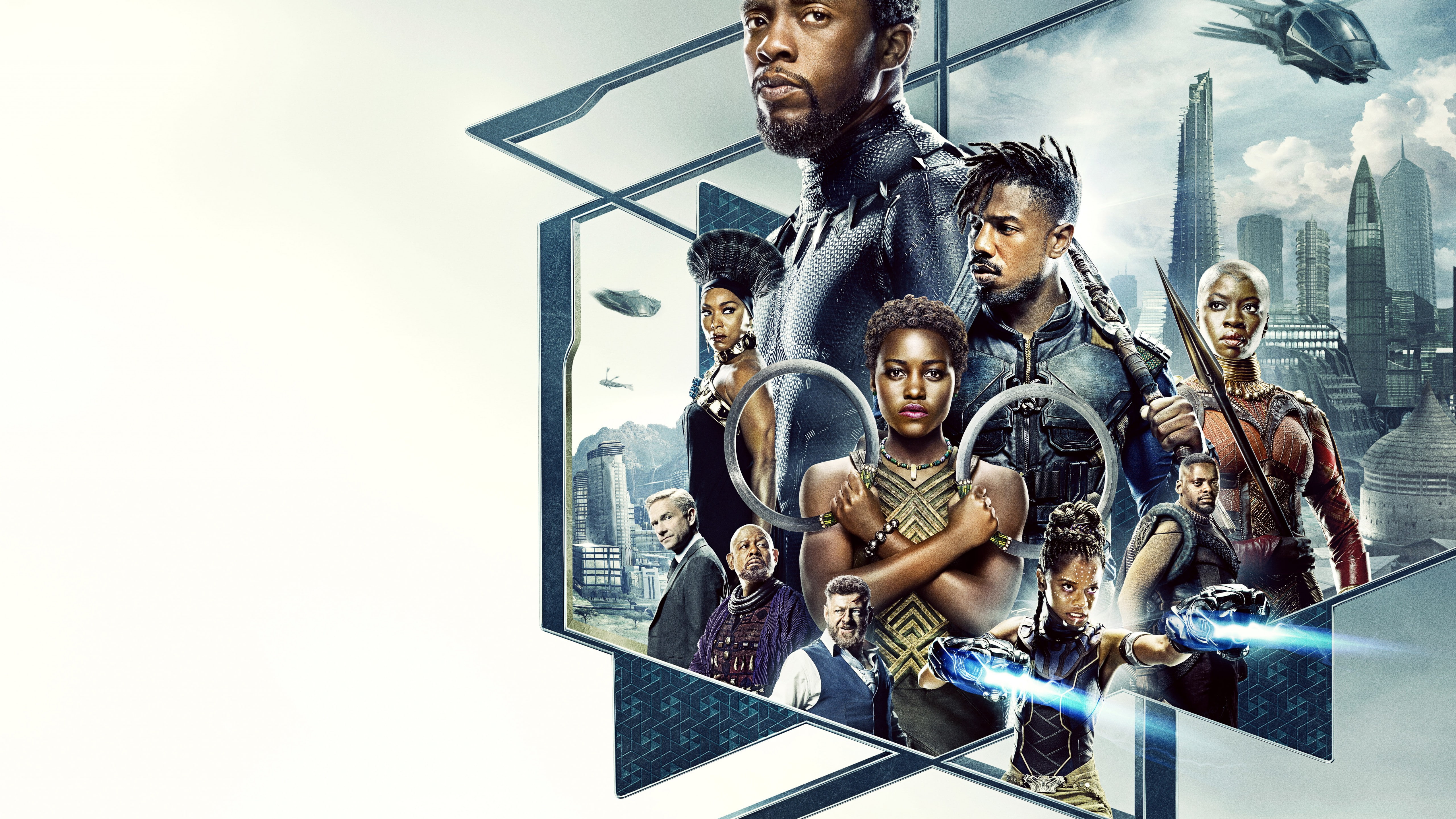 Lupita Nyongo, Martin Freeman, 5K, untitled, Angela Bassett, Michael B. Jordan, Chadwick Boseman, Black Panther, 5k, Forest Whitaker, HD Wallpaper