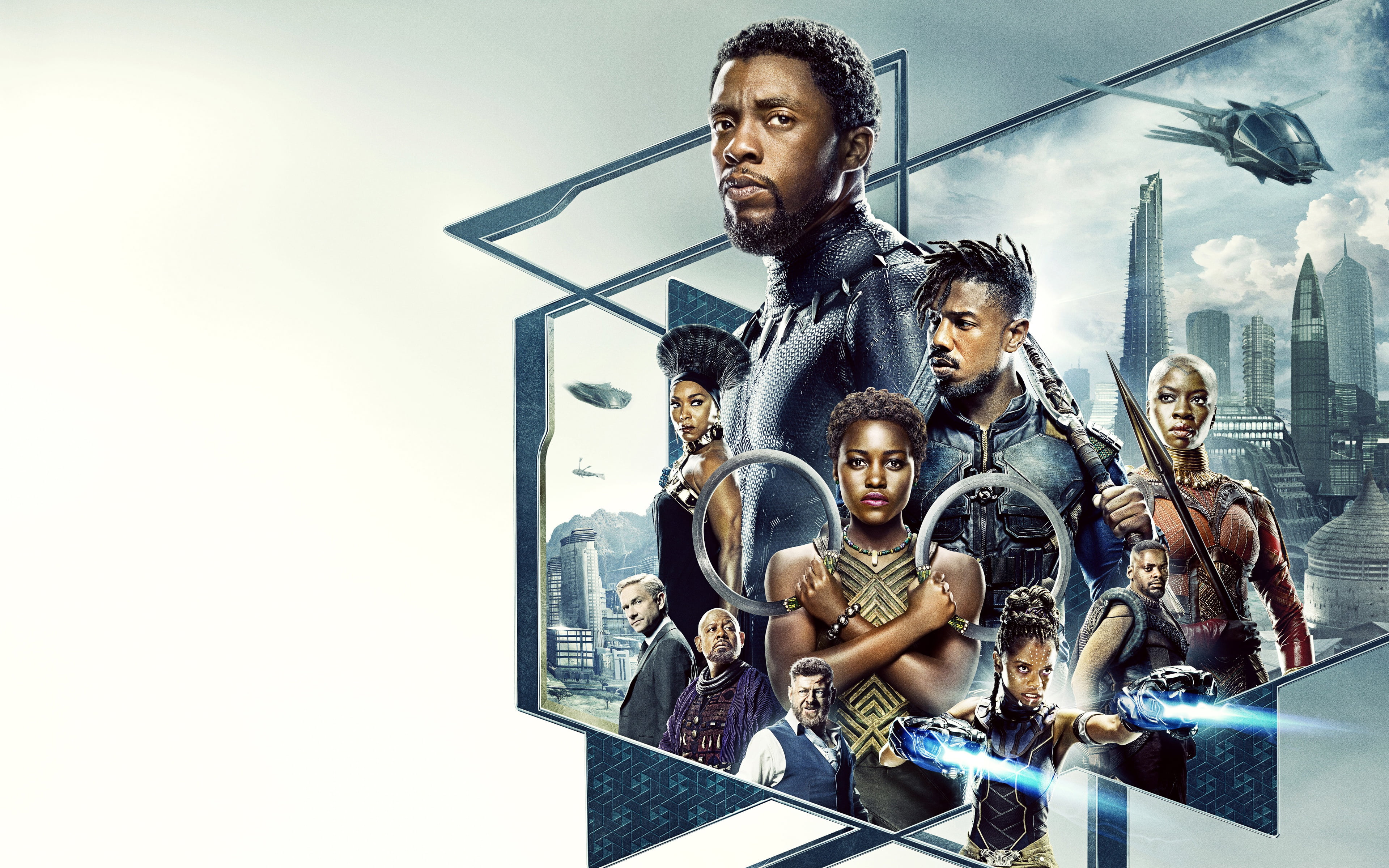 Angela Bassett, Danaus Gecesi Gurira, Martin man, MARVEL, Daniel Caluya, Black Panther, Forest Whitaker, characters, Chadwick Boseman, fiction, Andy Serkis, HD Wallpaper