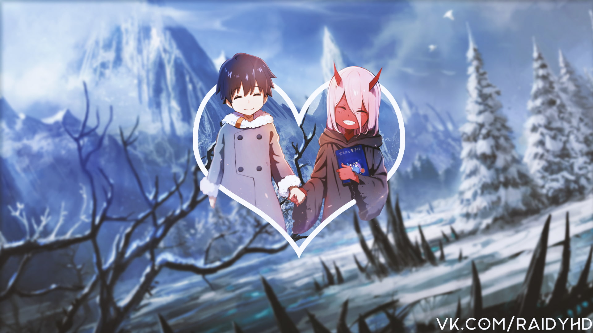 frozen, women, outdoors, picture-in-picture, childhood, anime girls, child, snow, day, people, warm clothing, two people, tree, leisure activity, snowcapped mountain, HD Wallpaper