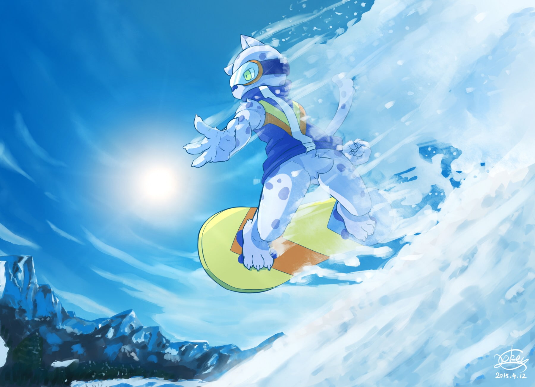 outdoors, sky, ski-wear, leisure activity, Anthro, 720P, extreme sports, motion, full length, cold temperature, lifestyles, adventure, snowboarding, one person, HD Wallpaper