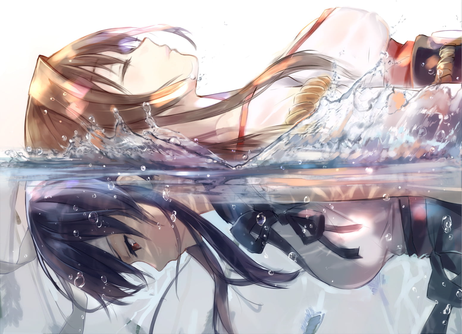 pattern, anime, digital composite, creativity, close-up, white  background, anthropomorphism, large group of objects, transparent, 720P, Japanese clothes, HD Wallpaper