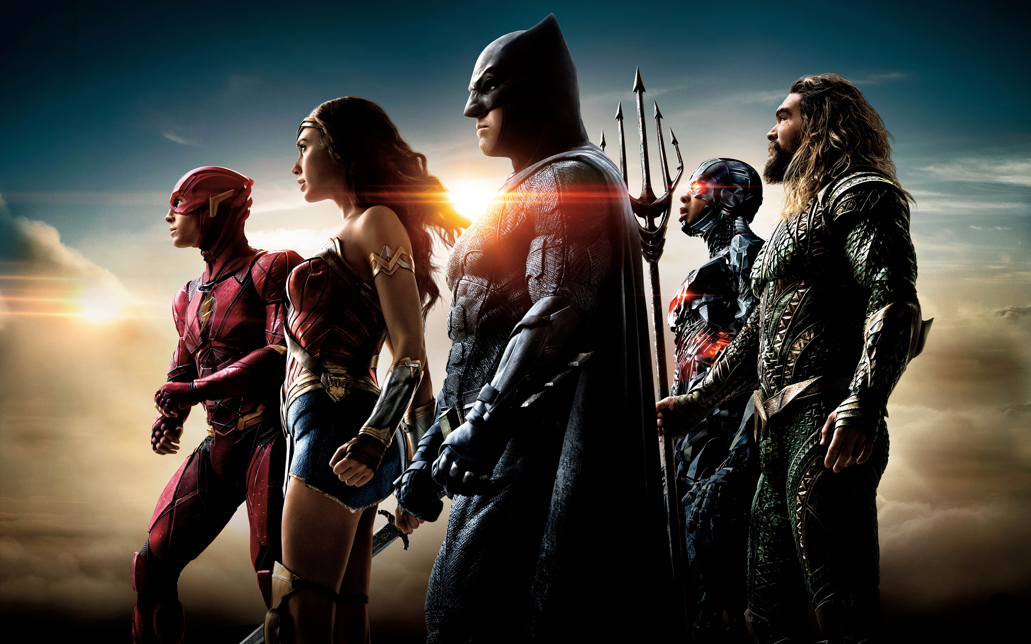 Flash, Cyborg (DC Comics), Wonder Woman, Batman, Movie, Gal Gadot, Ray Fisher, Ben Affleck, Jason Momoa, Aquaman, Justice League (2017), Ezra Miller, 4K, HD Wallpaper