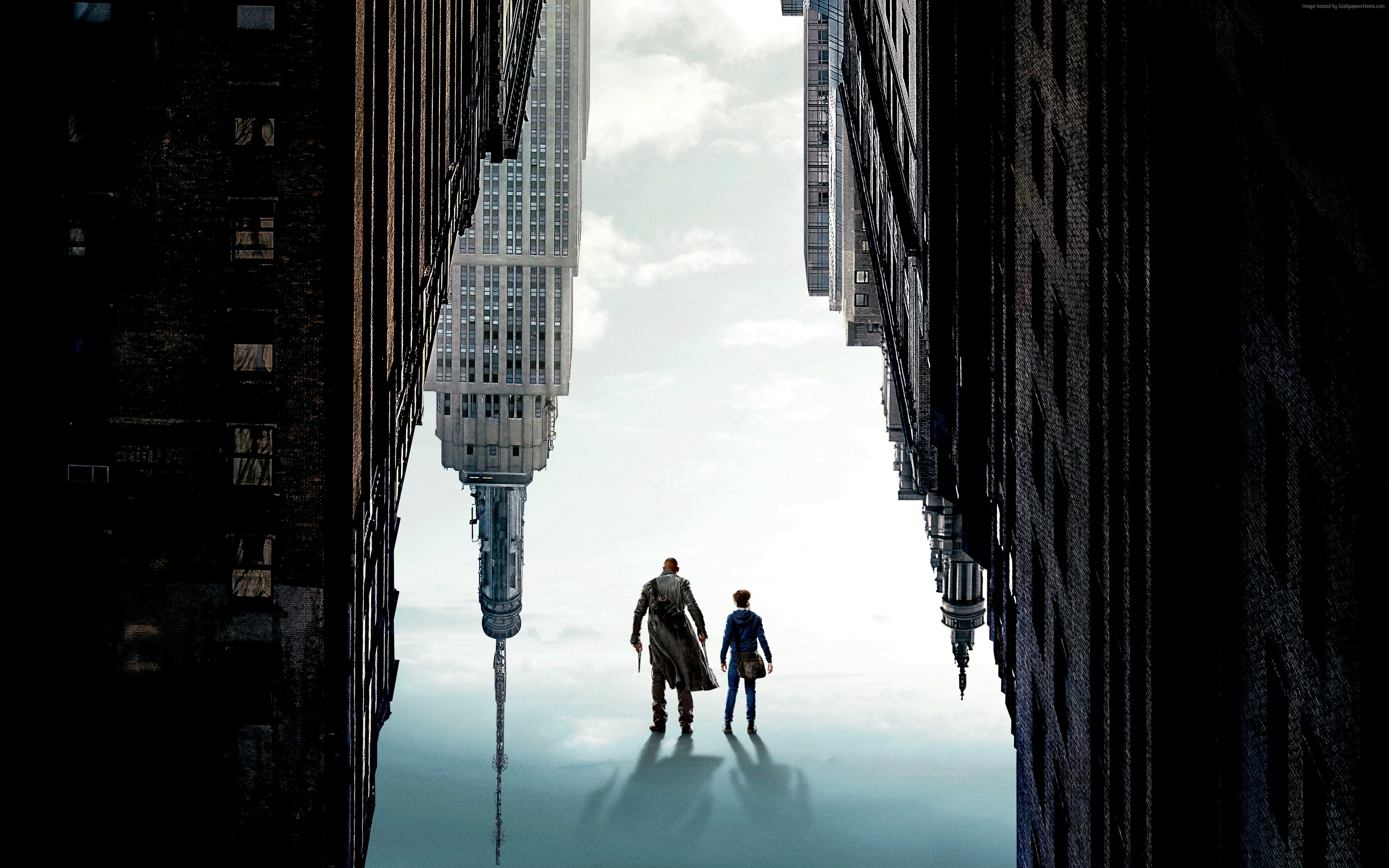 leisure activity, The Dark Tower, architecture, 4K, city, full length, people, building, walking, Nicholas Hamilton, adult, Idris Elba, sky, men, 4k, day, HD Wallpaper