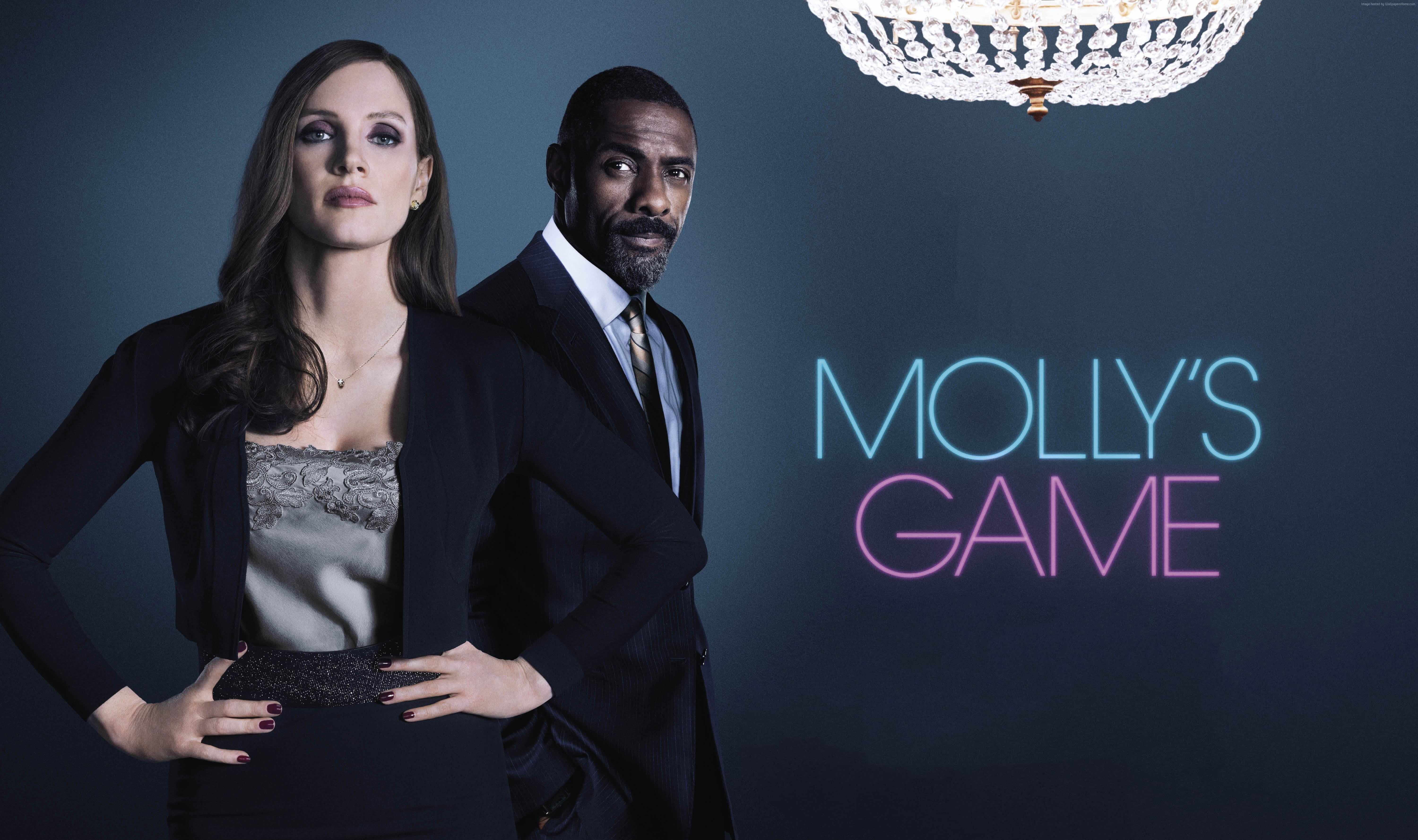 Mollys Game, Jessica Chastain, Idris Elba, 5K, 5K, HD Wallpaper