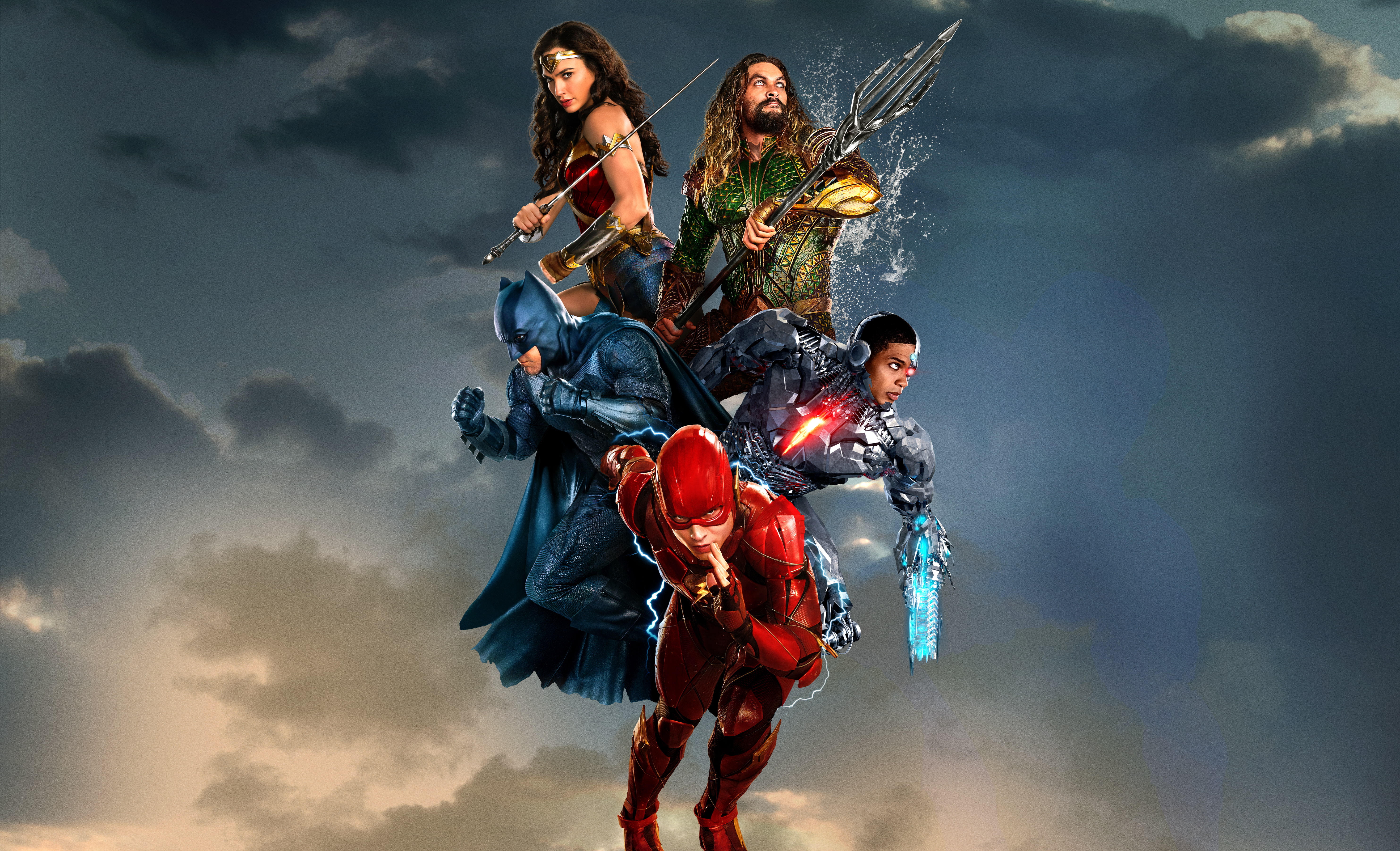 Aquaman, The Flash, Cyborg, Gal Gadot, Batman, Jason Momoa, Ben Affleck, Wonder Woman, Ezra Miller, Justice League, 5K, 5K, Ray Fisher, HD Wallpaper
