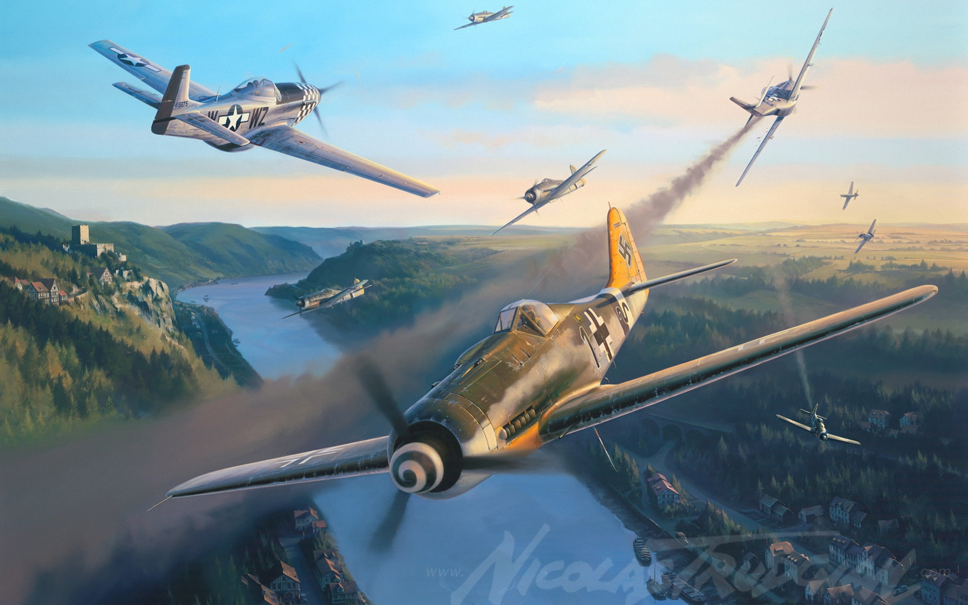 1080P, Fighter, Painting, Art, German, Nicolas, Trudgian, HD Wallpaper