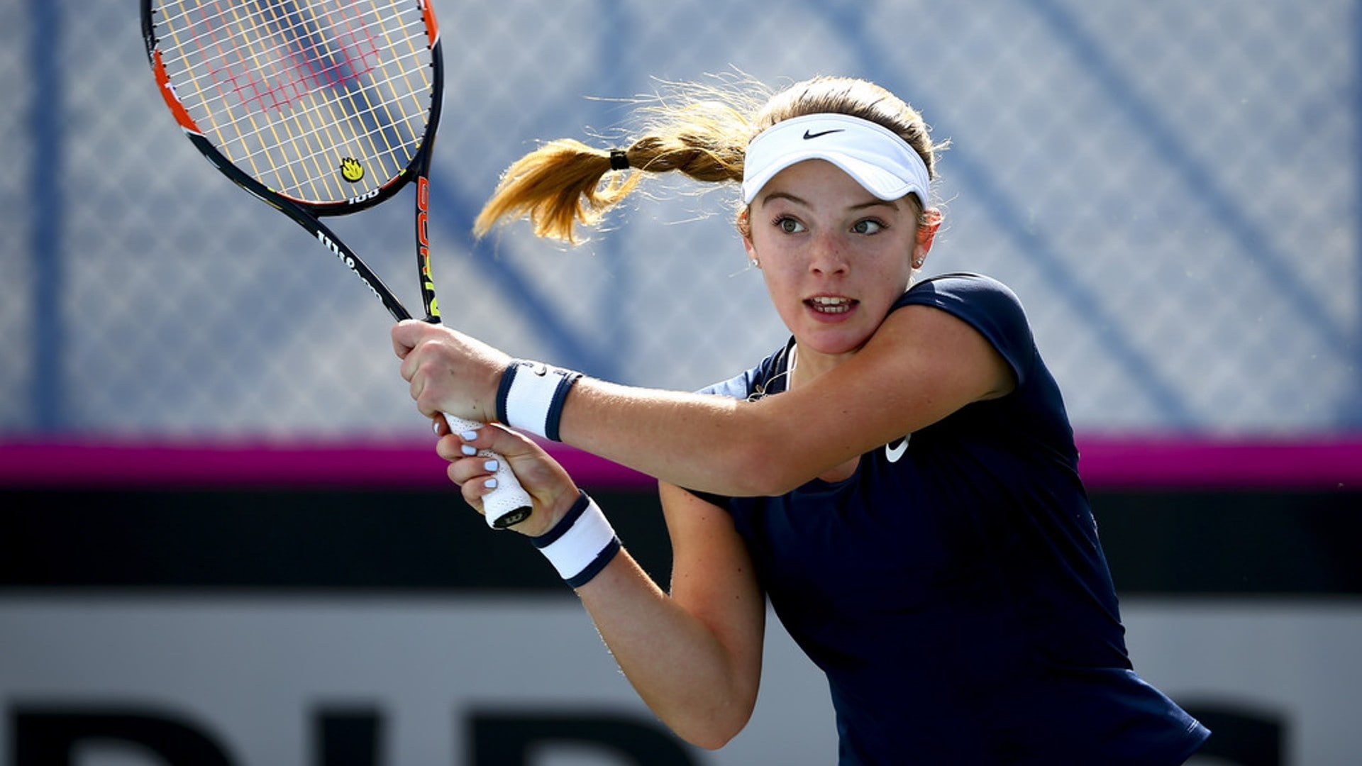 women, 1080P, tennis, tennis rackets, Katie Swan, HD Wallpaper