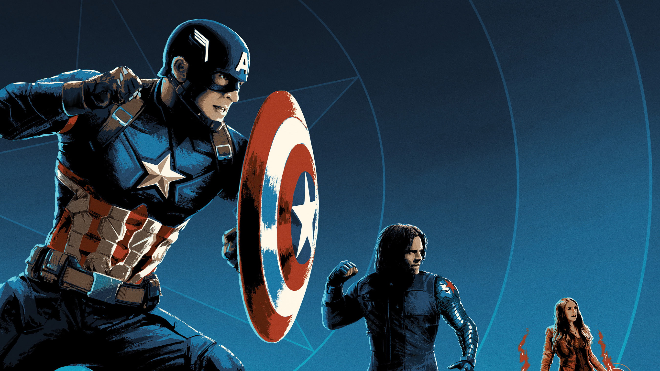 hd, captain america, winter solider, superheroes, 2K, artwork, captain america civil war, HD Wallpaper