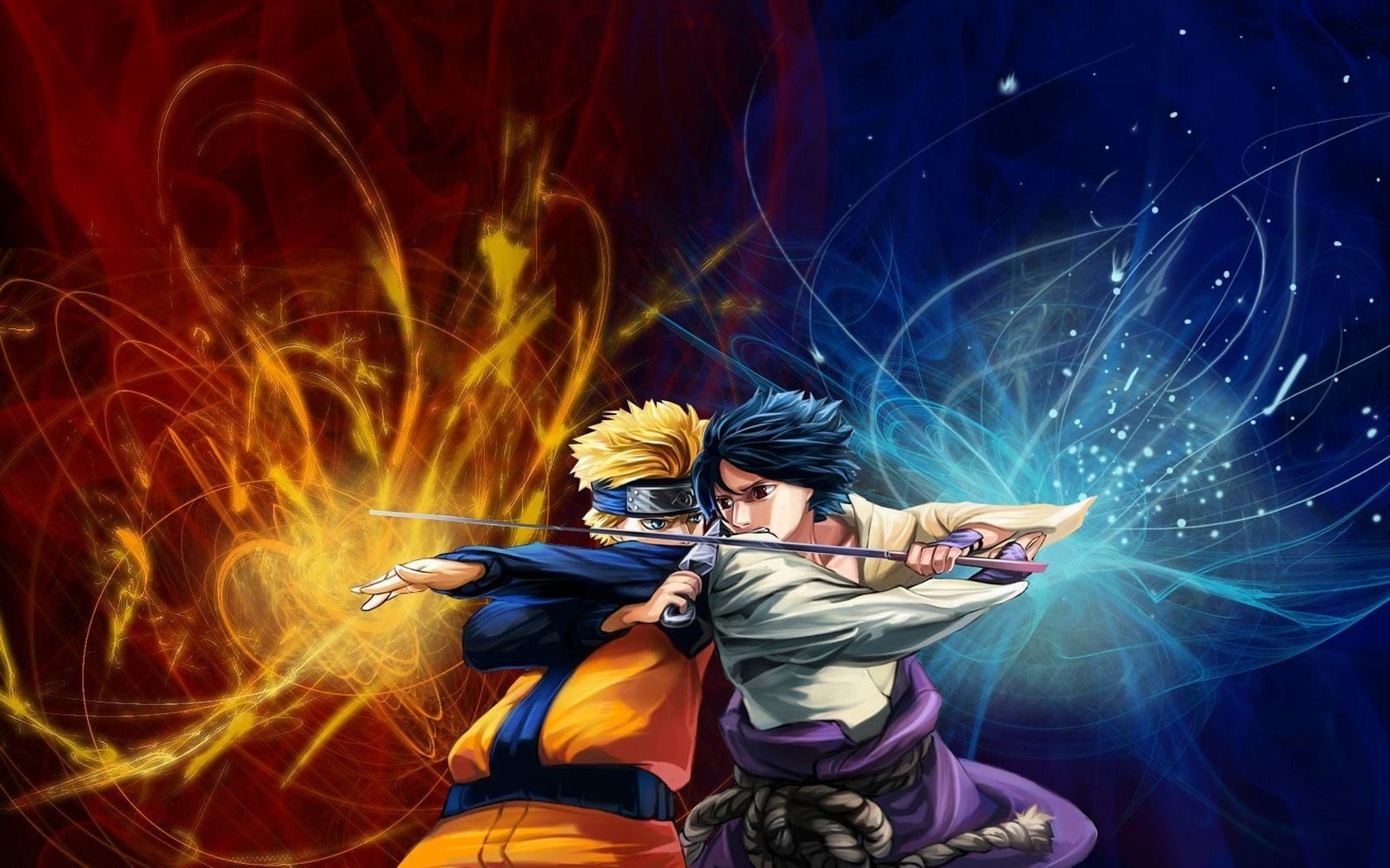 720P, vs, sasuke, Naruto, HD Wallpaper