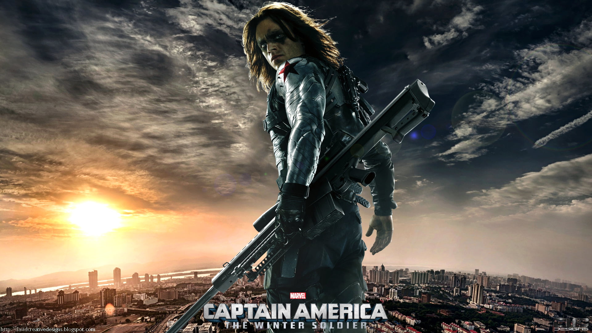 Winter Soldier, Sebastian Stan, Marvel Comics, standing, sculpture, human representation, sky, full length, building exterior, art and craft, Fan Art, sunset, HD Wallpaper