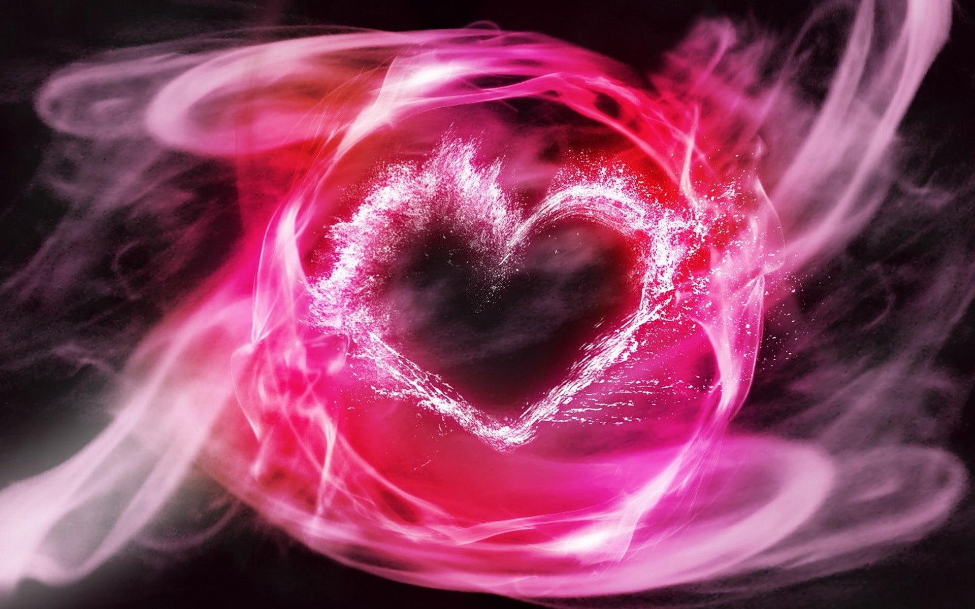 pattern, design, heart, purple, lines, close-up, smoke, motion, shape, spiral, beauty in nature, 1080P, photographic Effects, red, backgrounds, glowing, HD Wallpaper