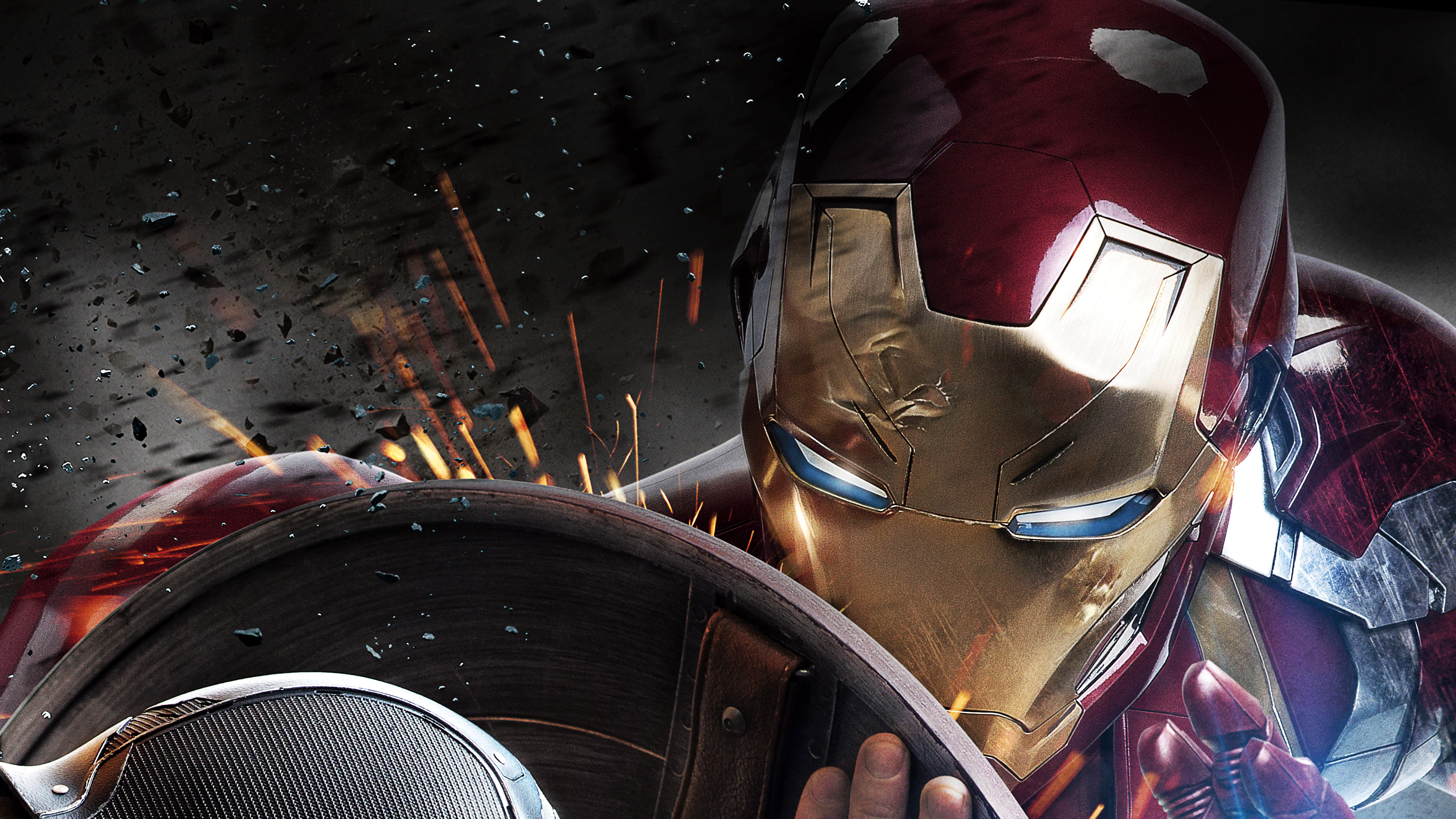 5K, Captain America: Civil War, Iron Man, Captain America, Marvel Comics, HD Wallpaper