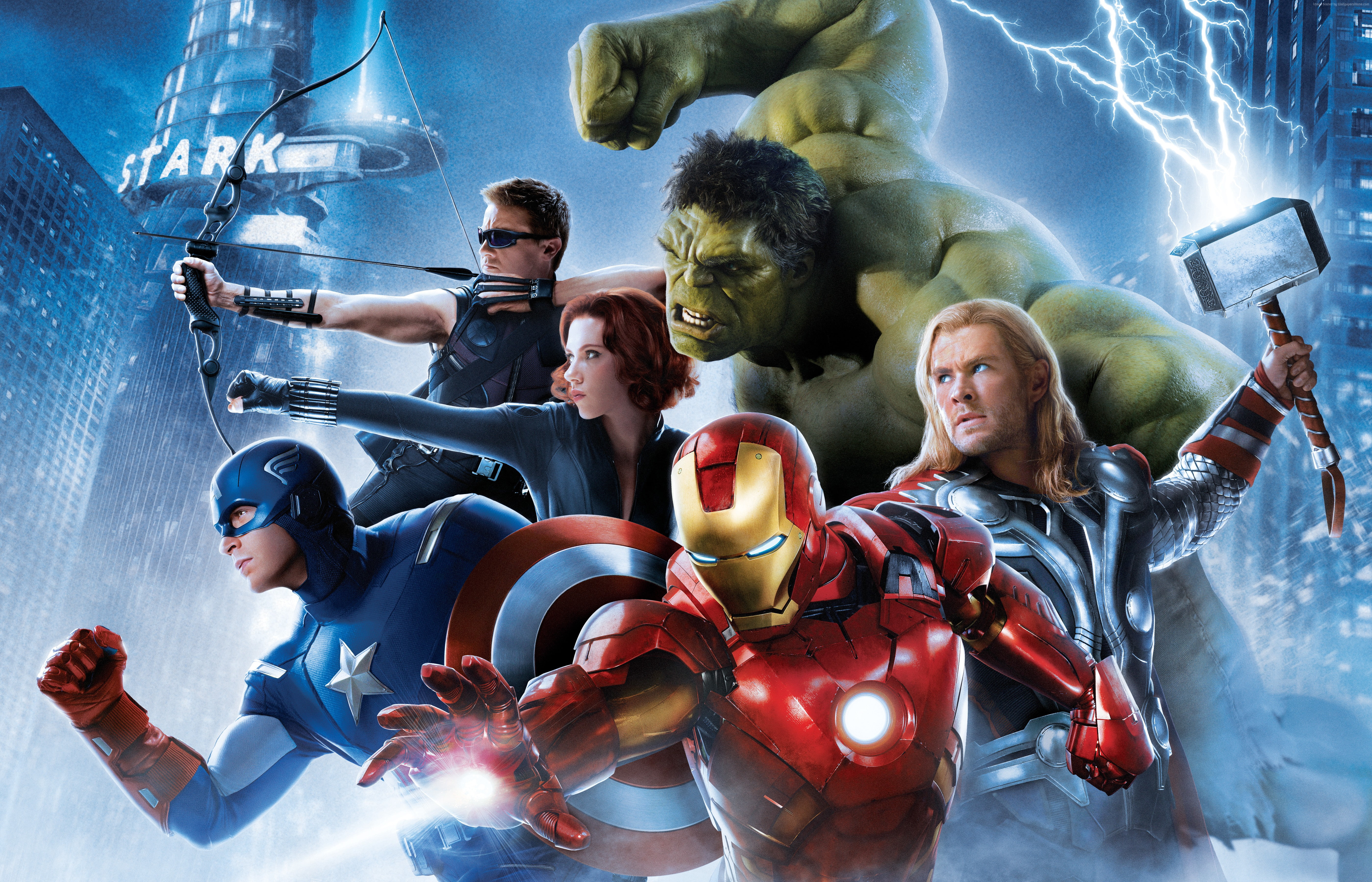 5K, adult, Hawkeye, Year, leisure activity, togetherness, Tony, Film, Chris Hemsworth, Iron Man, Chris Evans, Scarlett Johansson, young women, indoors, HD Wallpaper