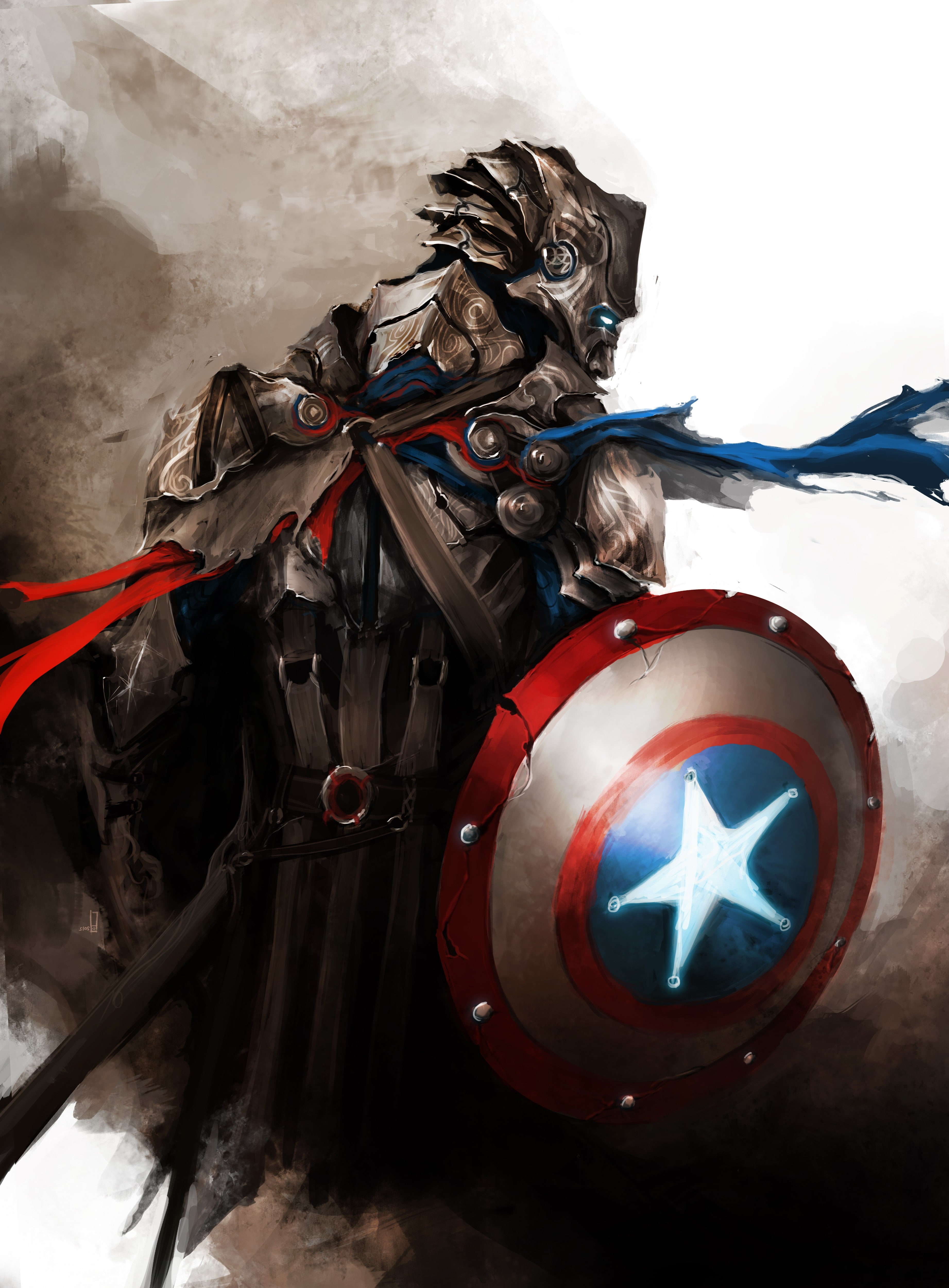 activity, focus on foreground, pets, domestic animals, red, helmet, horse, Guild Wars 2, clothing, nature, no people, Captain America, 4K, vertebrate, Phone HD Wallpaper