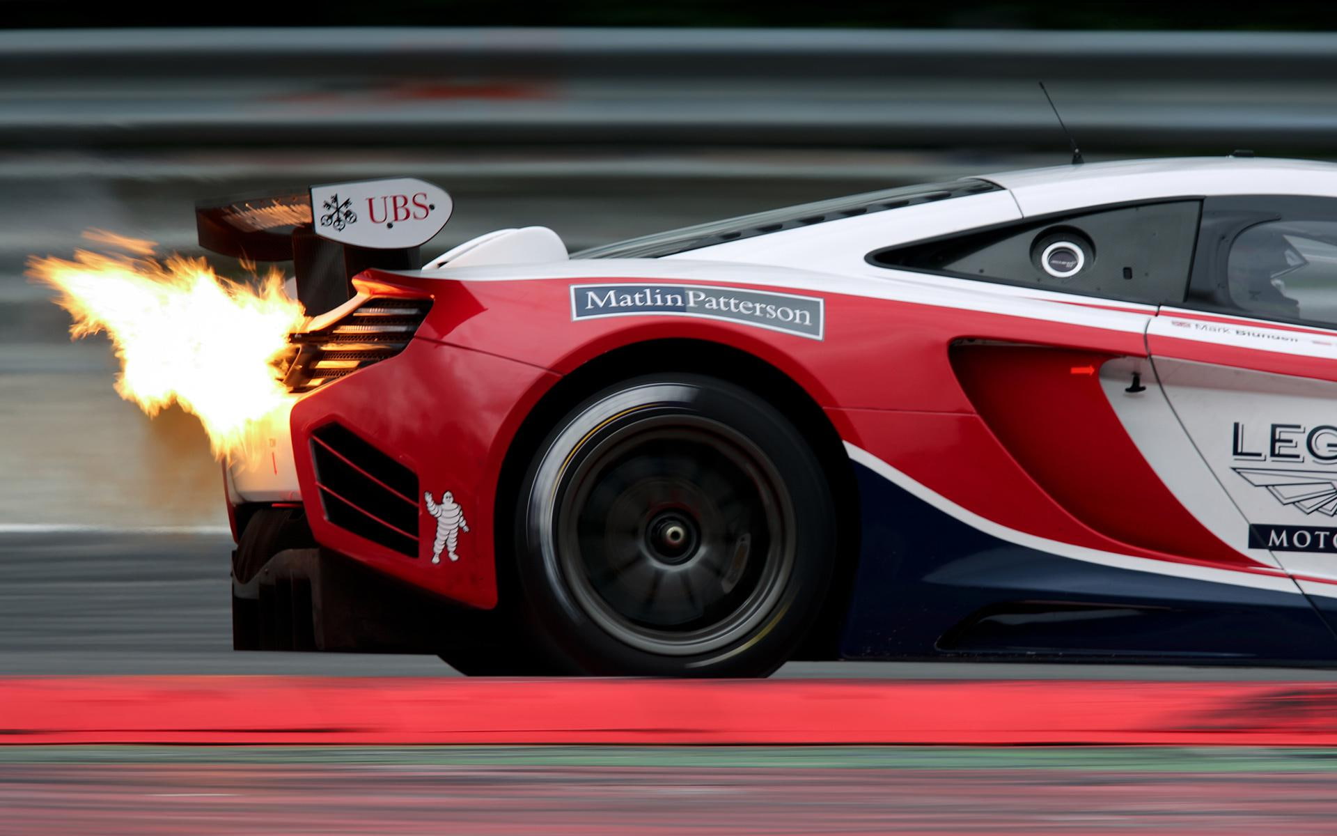 mclaren, mp, exhaust, cars, white, c, 1080P, audi, blancpain, HD Wallpaper
