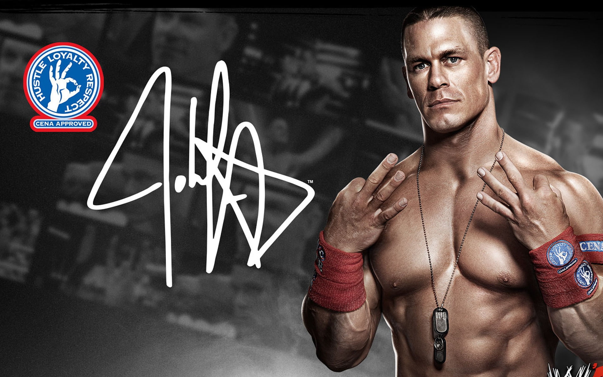 john, 1080P, cena, wwe, poster, signed, HD Wallpaper