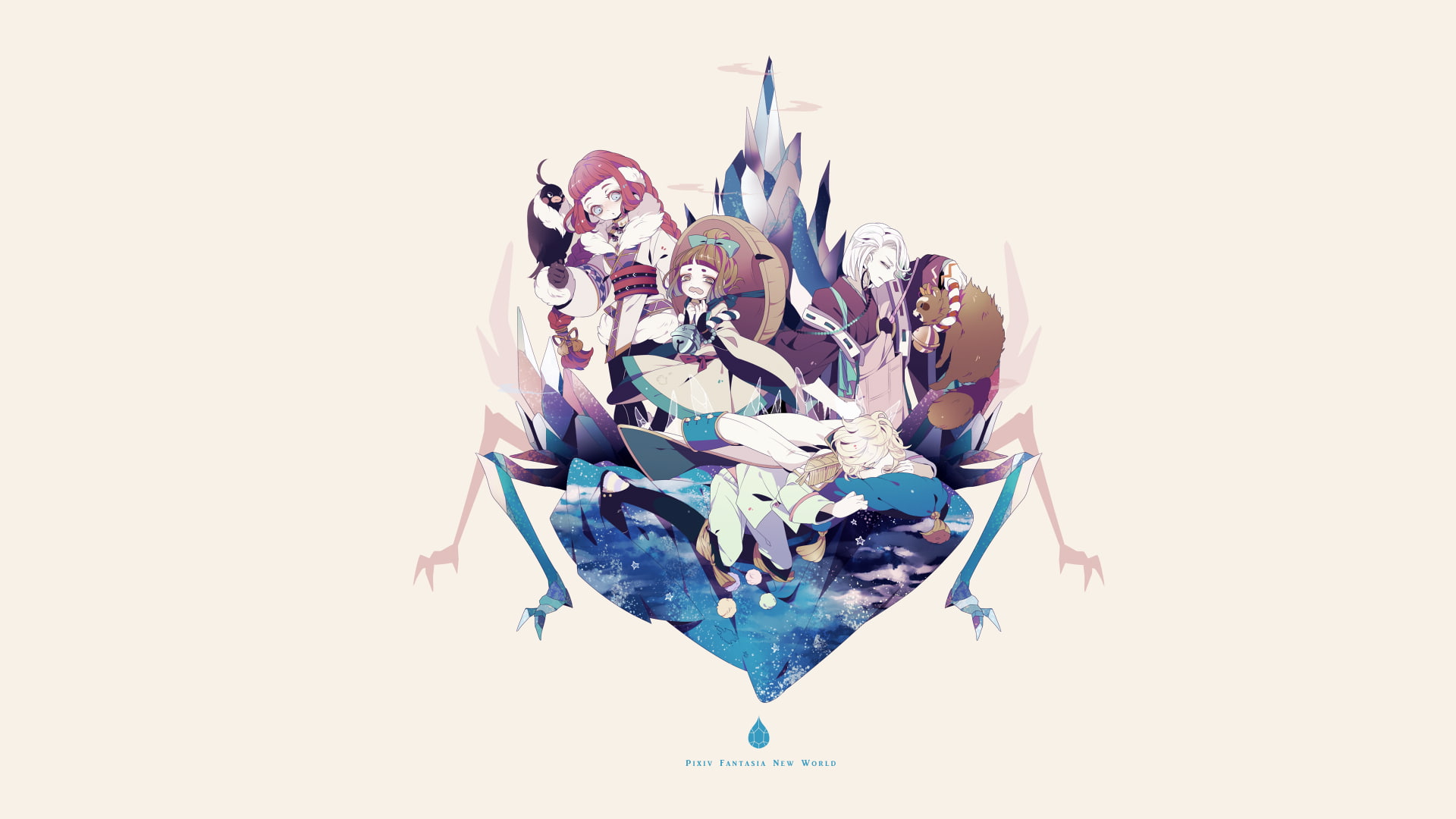 nature, mixing, art and craft, loli, white background, indoors, copy space, 1080P, multi colored, Pixiv Fantasia, spider, anime girls, creativity, paper, HD Wallpaper