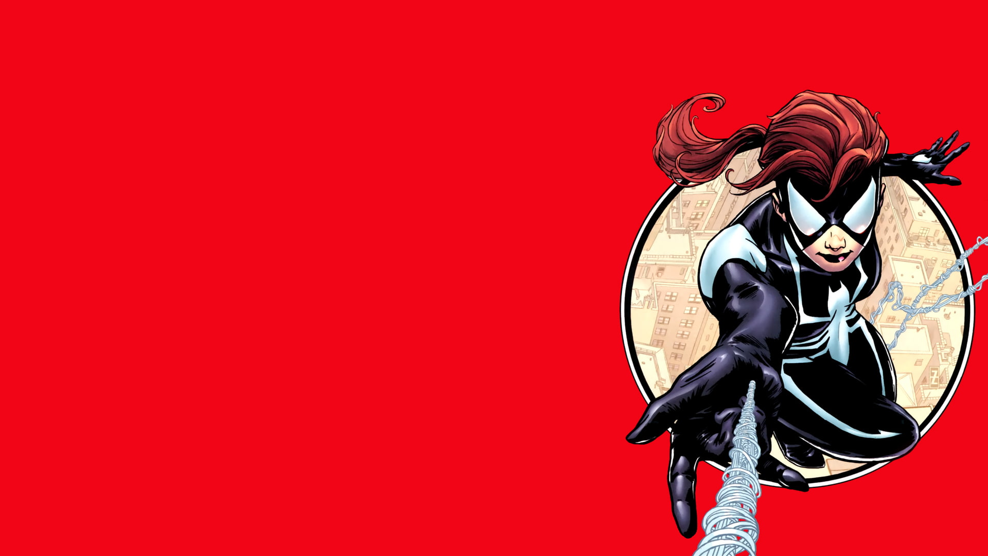 hd, girl, spider, sketch, 1080P, red, venom, cartoon/comic, woman, HD Wallpaper