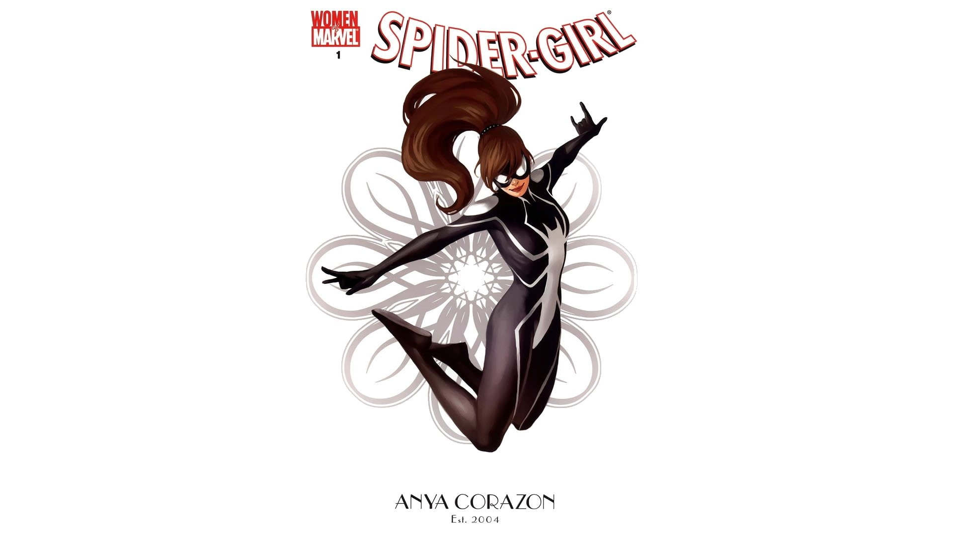 Spider-Girl, no people, studio shot, text, representation, cut out, non-western script, Comics, creativity, art and craft, white background, western script, HD Wallpaper