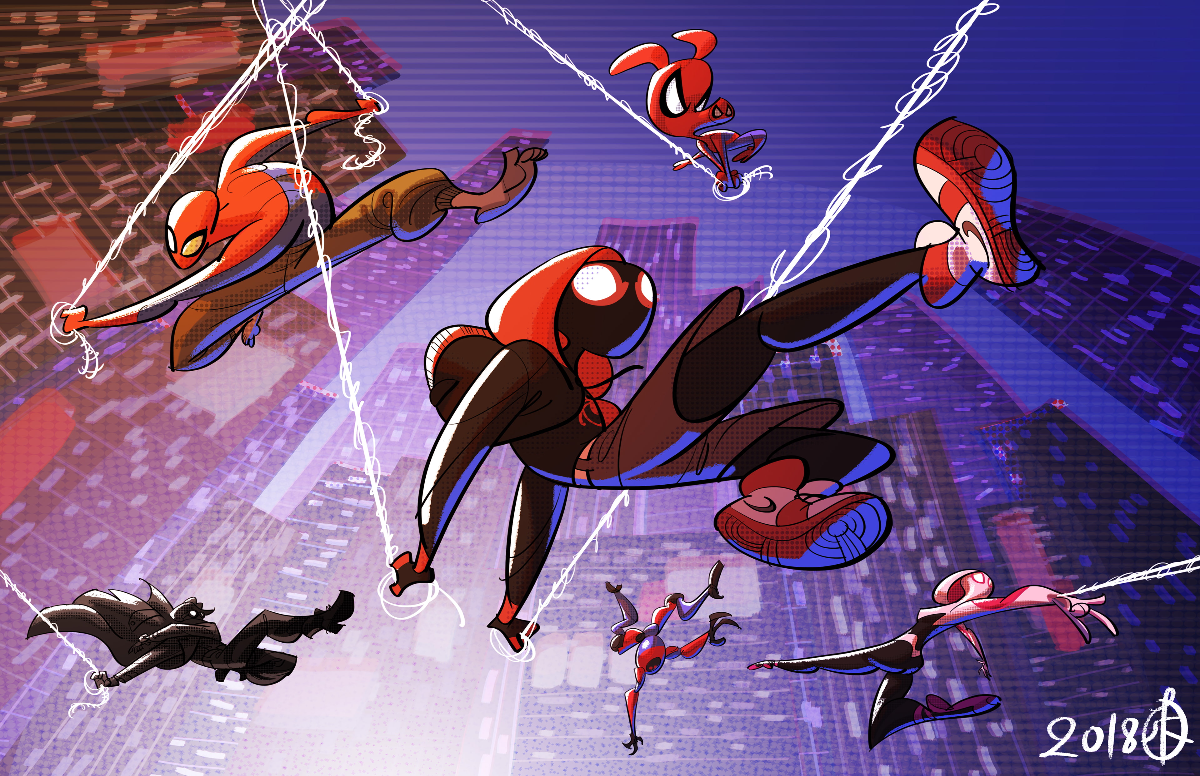 Spider-Man, Spider-Gwen, 4K, Spider-Man: Into The Spider-Verse, Movie, Spider-Ham, HD Wallpaper