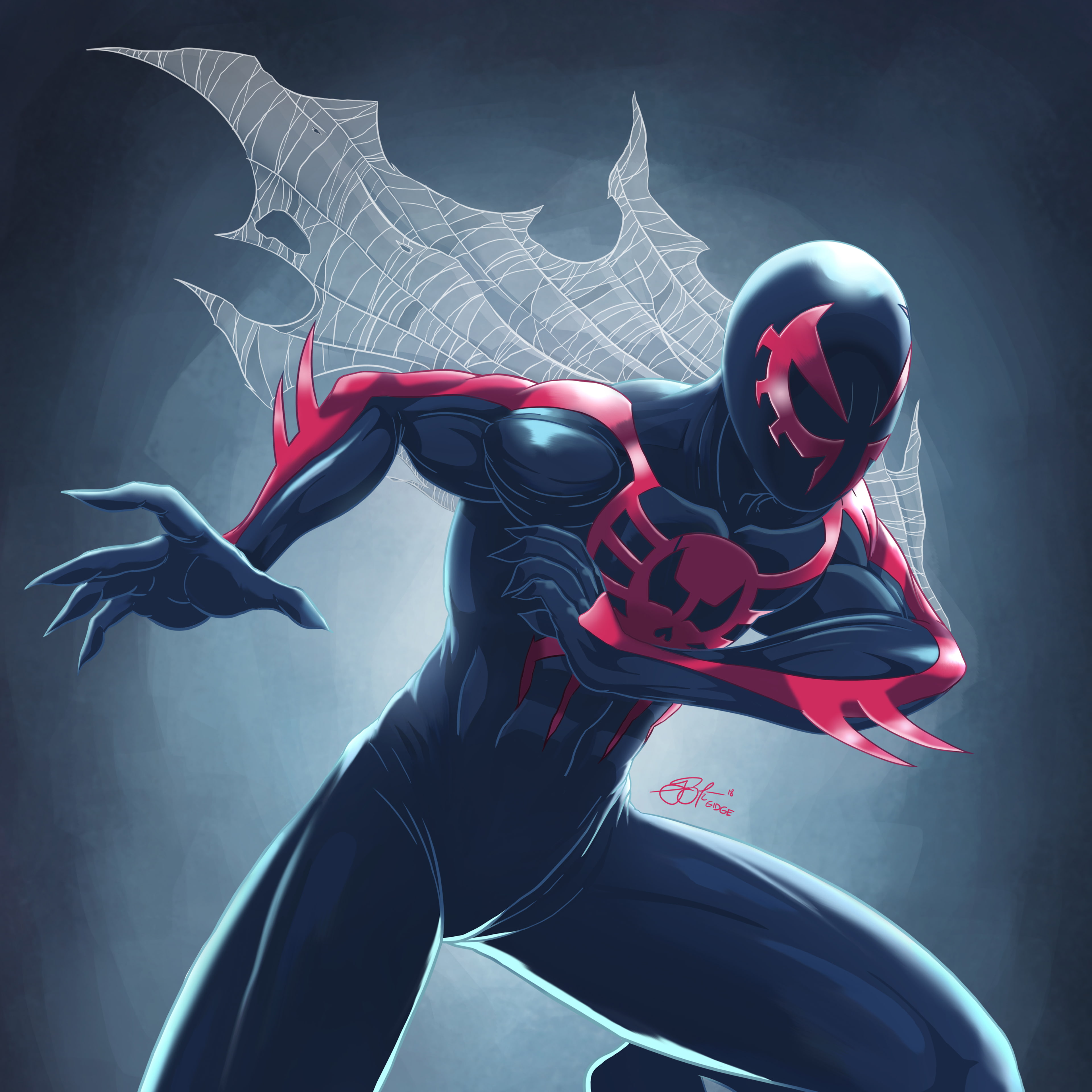 4K, Spider-Man 2099, 4K, Fan art, Phone HD Wallpaper