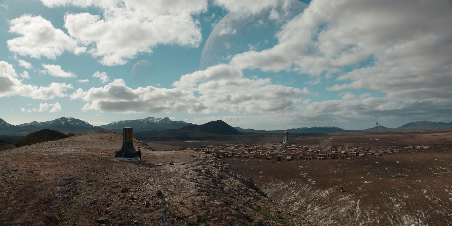 1080P, Futurism, Terminus, Foundation, science fiction, Moon, clouds, alien planet, mountains, HD Wallpaper