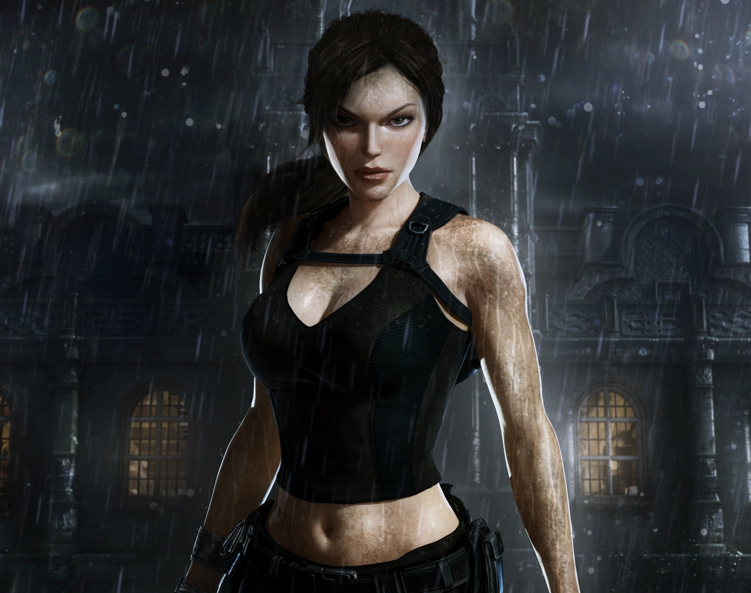 underworld, women, tomb, casual clothing, real people, lifestyles, Games, rain, young adult, hairstyle, doppelganger, hair, waist up, portrait, beautiful woman, HD Wallpaper