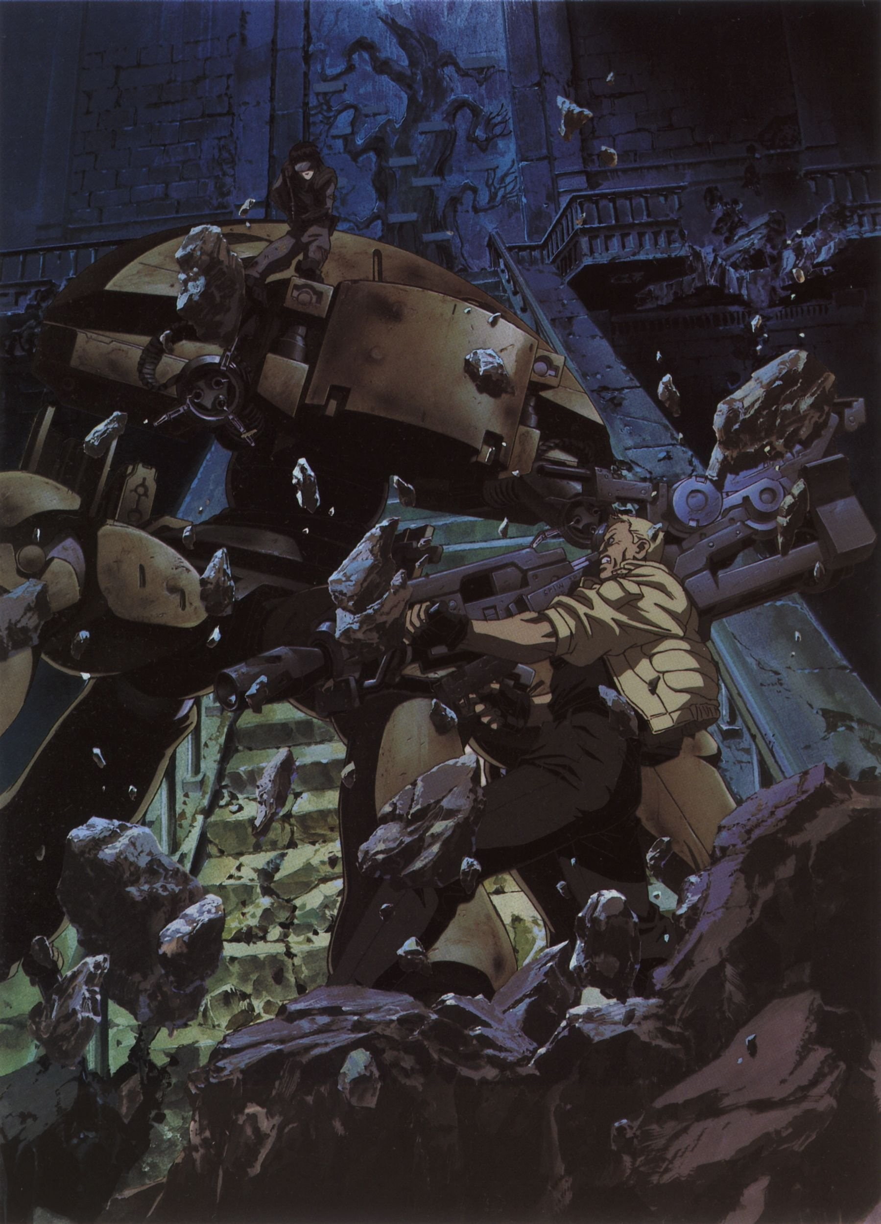 Ghost in the Shell, Batou, floating museum, Kusanagi Motoko, Spider-tank, gun, 1080P, Phone HD Wallpaper
