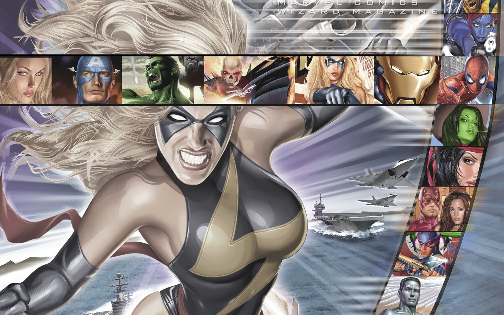 Hawkeye, Iron Man, Ms. Marvel, Hulk, Ms Marvel, She-Hulk, Mystique (Marvel Comics), Captain America, 720P, Spider-Man, Comics, Elektra (Marvel Comics), HD Wallpaper