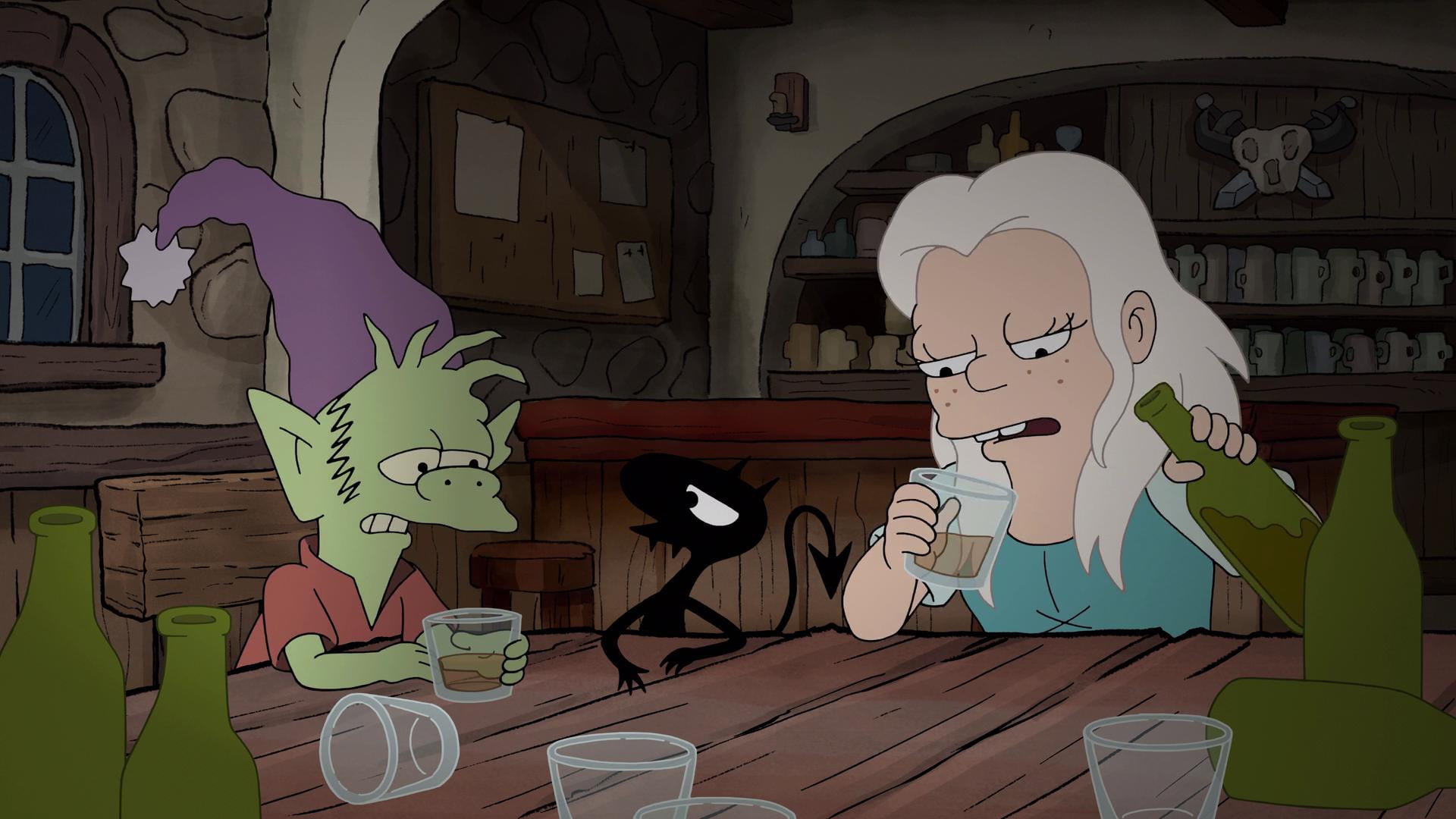 Elfo (Disenchantment), Bean (Disenchantment), Disenchantment (TV Show), TV Show, Luci (Disenchantment), 1080P, Disenchantment, HD Wallpaper