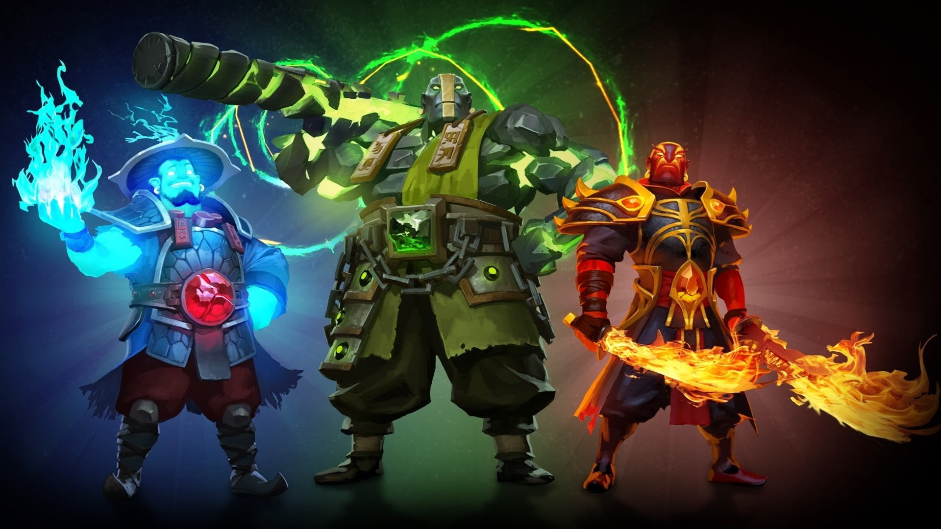 digital composite, multi colored, 1080P, front view, young men, full length, group of people, clothing, Dota 2, men, males, green color, standing, young adult, HD Wallpaper