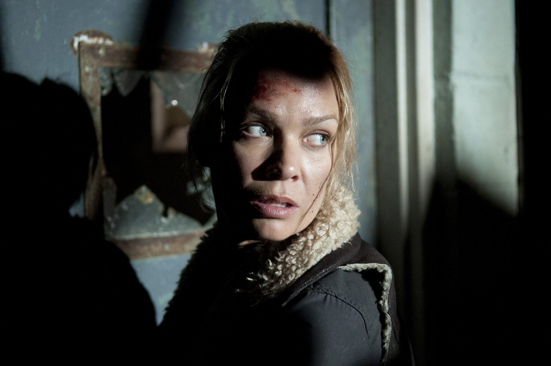 The Walking Dead, women, brown hair, TV Show, grief, looking at camera, contemplation, sadness, indoors, beautiful woman, hairstyle, dark, window, Andrea (The Walking Dead), HD Wallpaper
