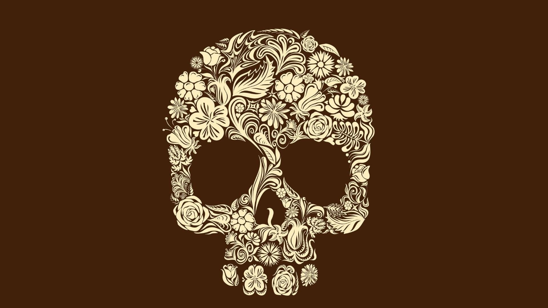 pattern, mexico, creativity, design, ornate, copy space, wealth, celebration, dia de los muertos, silver colored, jewelry, decoration, 1080P, skull, studio shot, HD Wallpaper