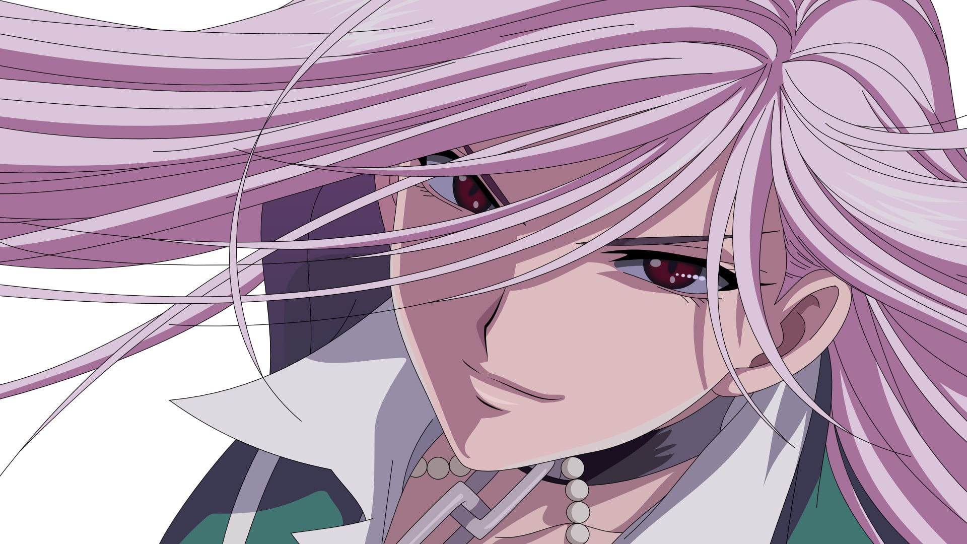 1080P, glasses, fashion, Rosario + Vampire, digital composite, Akashiya Moka, hairstyle, white background, day, pink color, connection, multi colored, HD Wallpaper