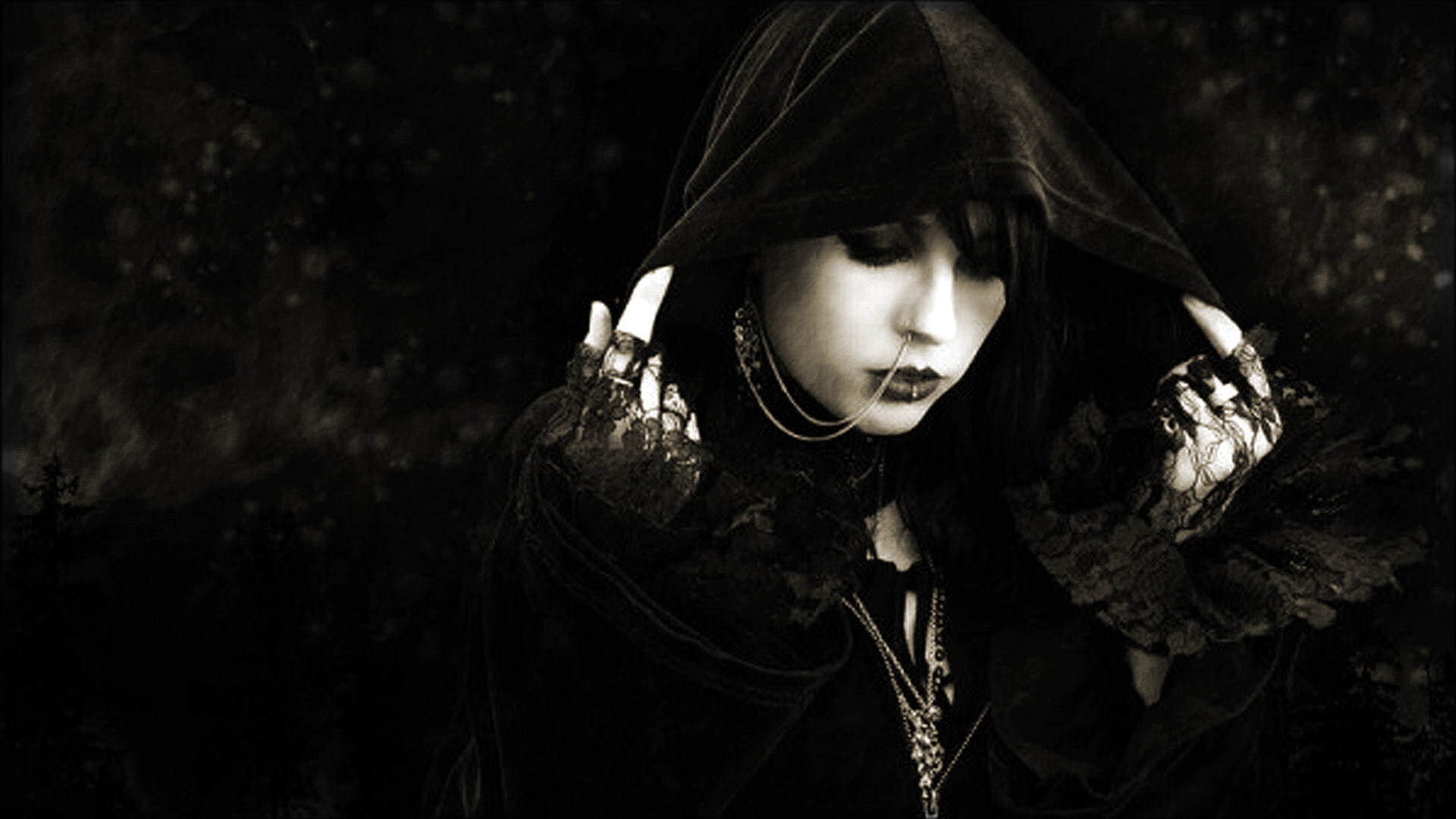girl, 1080P, goth, women, fantasy, witch, loli, Dark, style, Gothic, HD Wallpaper