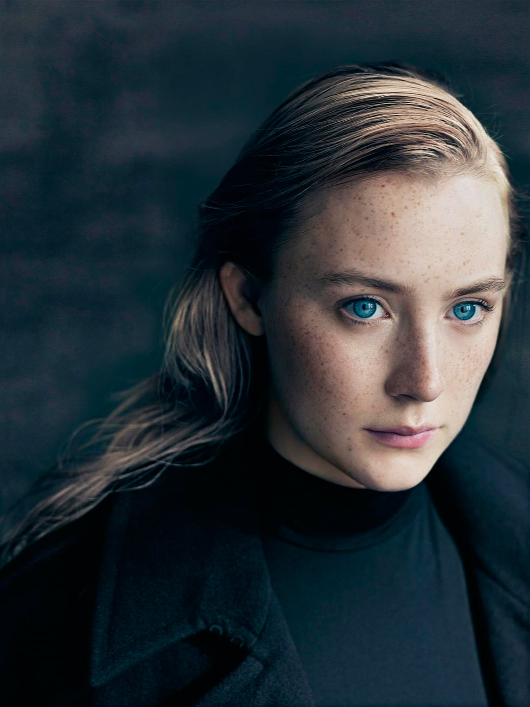 contemplation, hairstyle, child, adult, one person, blue eyes, beauty, portrait, beautiful woman, serious, focus on foreground, Saoirse Ronan, actress, Phone HD Wallpaper